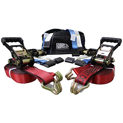 Patriot Pack 6 Pack 2-Inch Heavy Duty Ratchet Straps with Wire Hooks - 27 ft Tie Down Straps for Trucks, Trailers & Cargo (Red White Blue, Includes Storage Bag) - Secure Your Loads for Road Trips & Moving