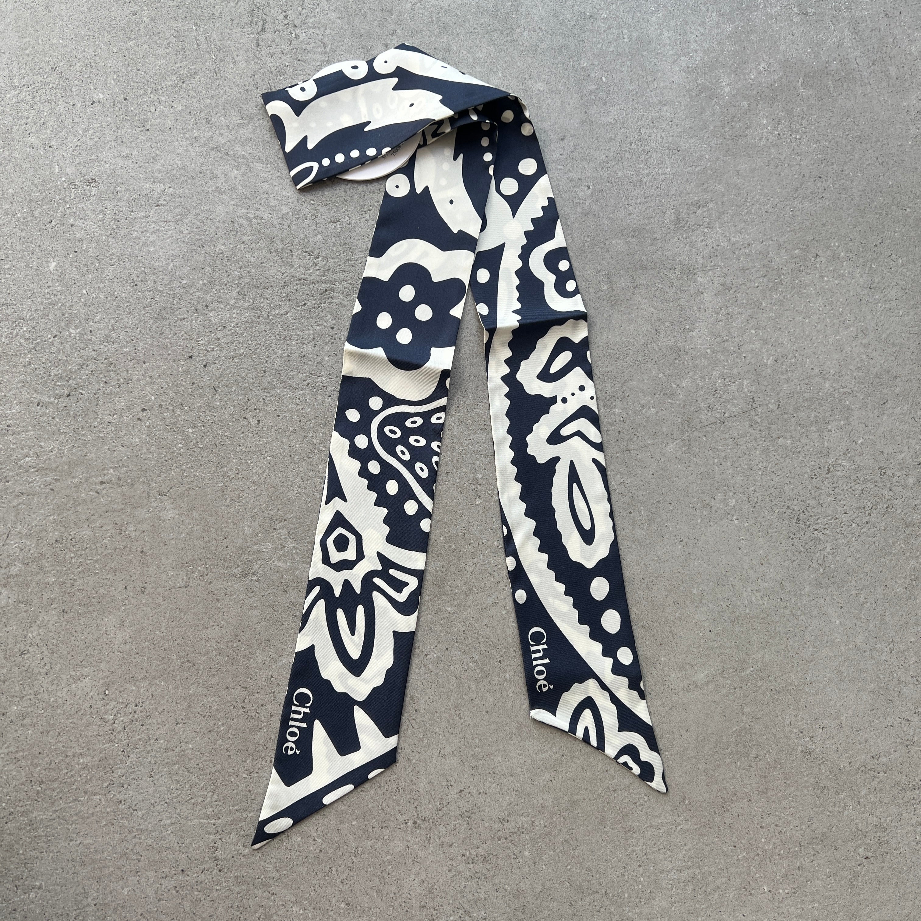 Stylish White and Blue Bandana Twilly Scarf - Fashionable Hair Accessory & Neck Scarf for Women - Perfect for Summer Outfits, Beach Trips, and Casual Styling