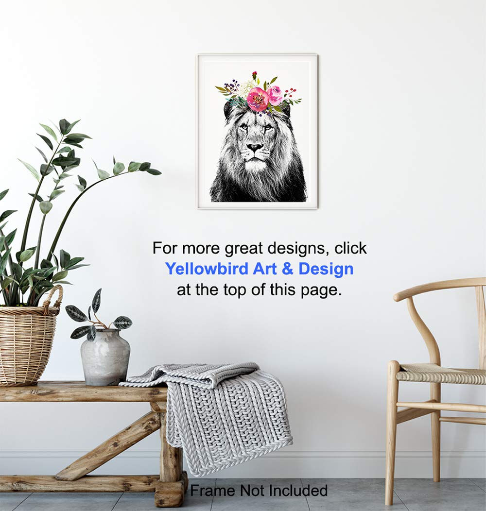 Lion Wall Art Poster - Jungle Animal Decor for Bedroom, Nursery & Living Room - Perfect Gift for Women & Kids