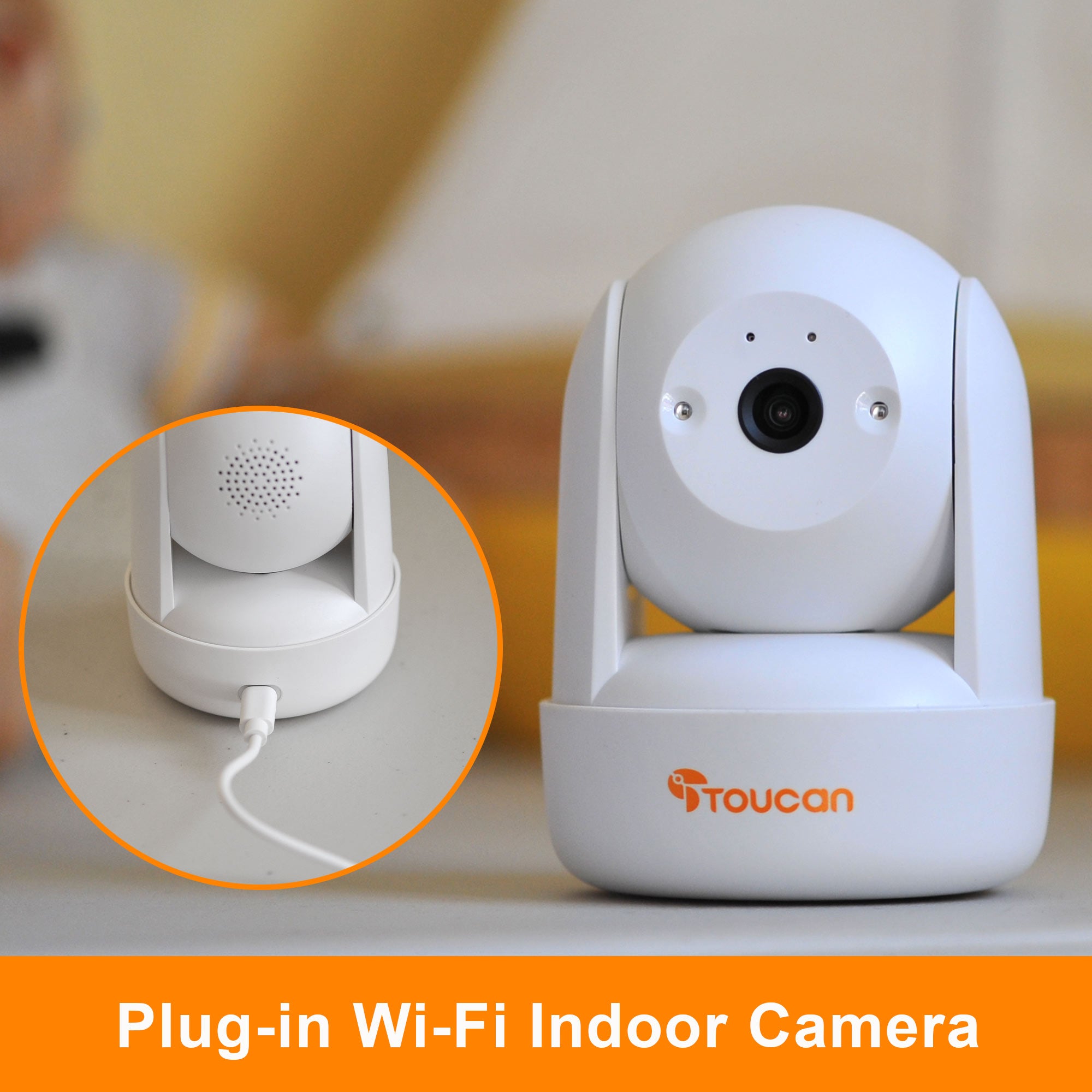 Toucan Seek Indoor Pan & Tilt Security Camera - 1080p HD, Night Vision, 2-Way Audio, Motion Detection | Perfect for Home, Baby Monitor & Pet Surveillance