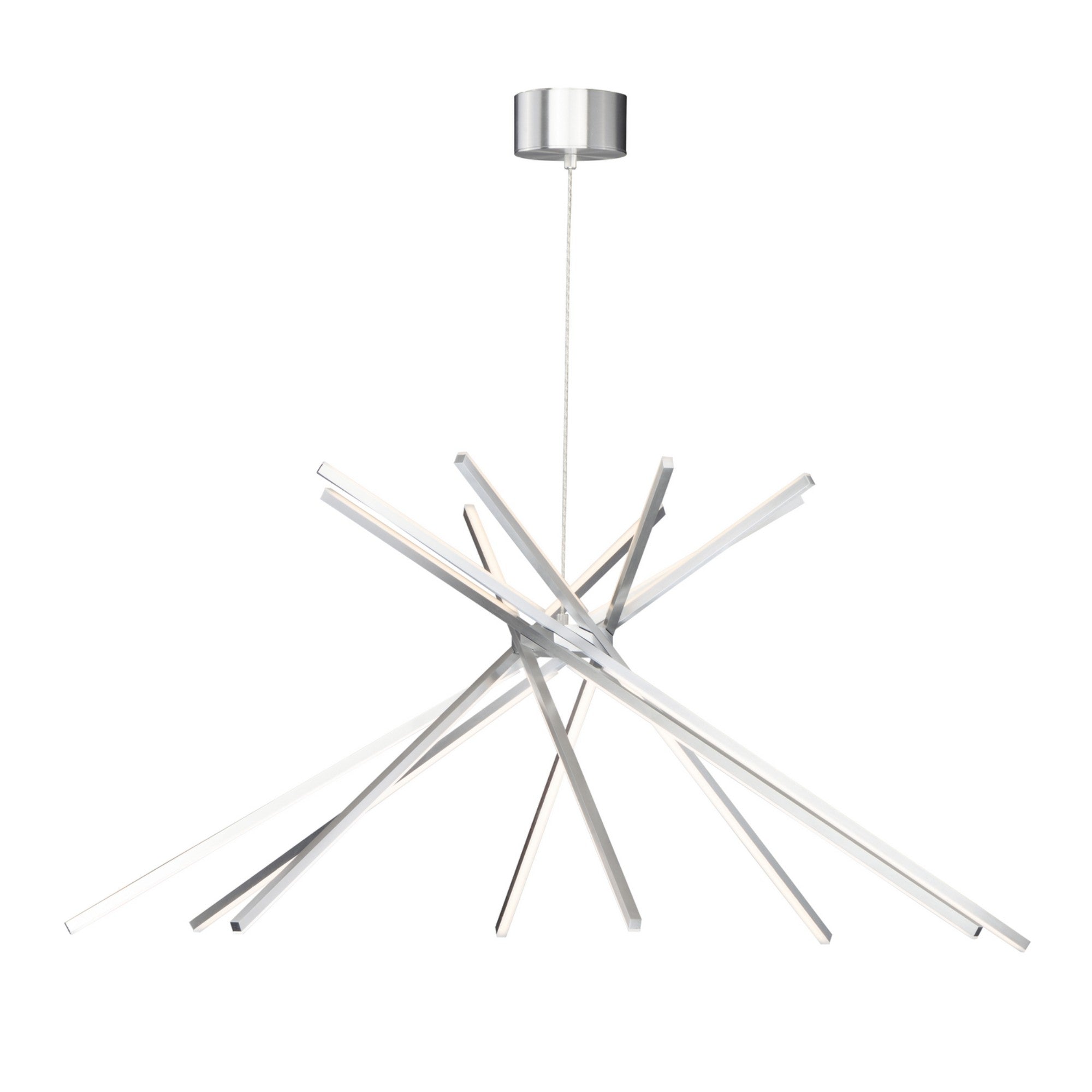 Alumilux Aster 45-Inch 8-Lights LED Pendant Light Fixture - Modern Aluminum Finish for Kitchen Island, Dining Room, and Living Room Lighting