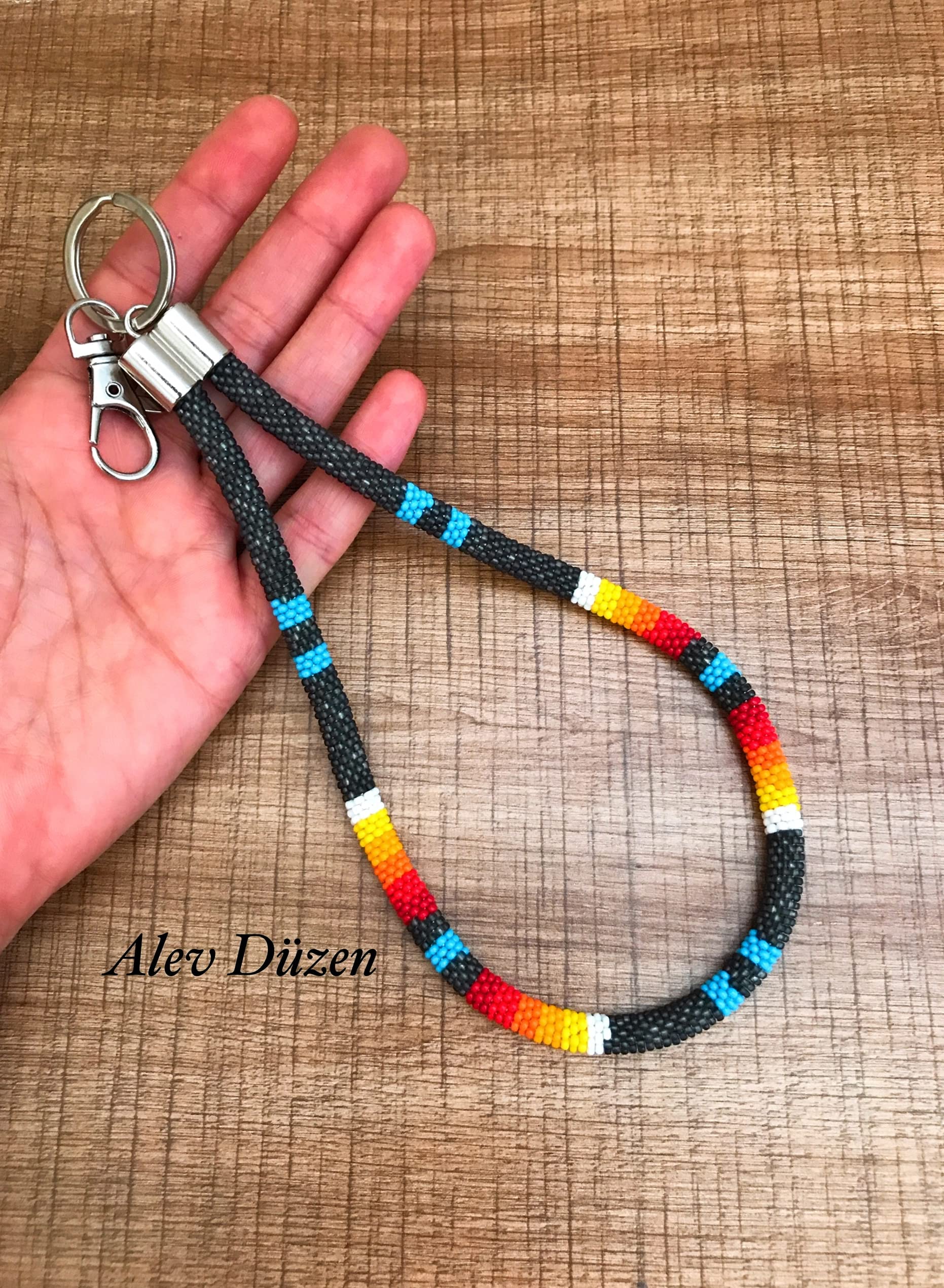 Handmade Native American Style Beaded Keychain - ID Holder, Card Holder, Key Fob, Purse Charm for Women & Men - Perfect for Keys, Wallets, Backpacks & Gifts