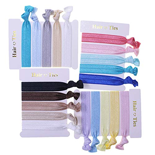 No Crease Ouchless Ribbon Hair Ties - Soft Elastic Ponytail Holders for Women & Girls (12 Pack) - Perfect for Workouts, Yoga, School & Everyday Use