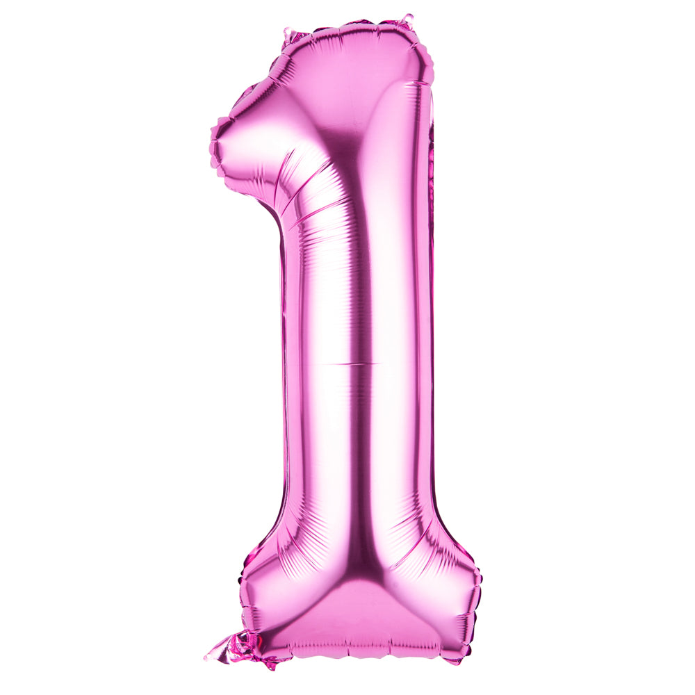 Balloonify Pink Mylar Number 1 Balloon - 40 Inch Large Foil Balloon for Birthday Party Decorations, Baby Shower, Anniversary Celebrations & Photo Backdrops