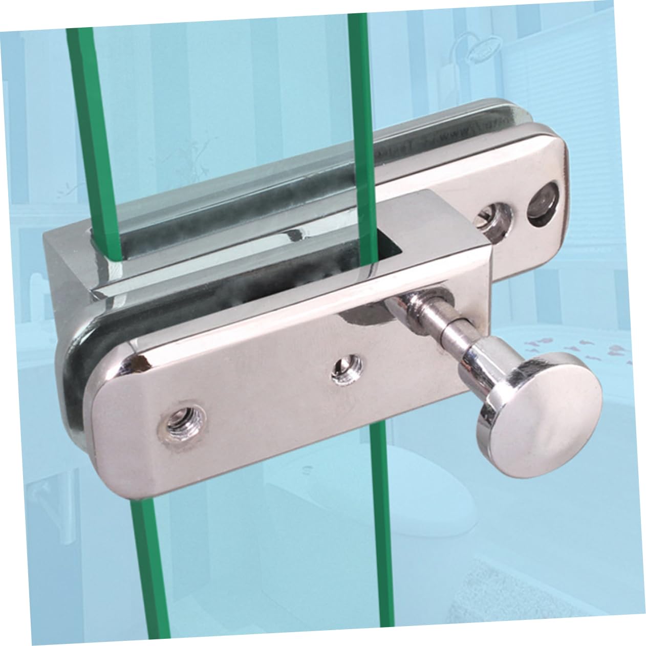 2-Pack Glass Door Lock for Bedroom, Shower & Patio - Sliding Door Security Lock with Zinc Alloy Cylinder, Child Safety Catch for Frameless Glass Doors (Home, Office, Hotel Use)