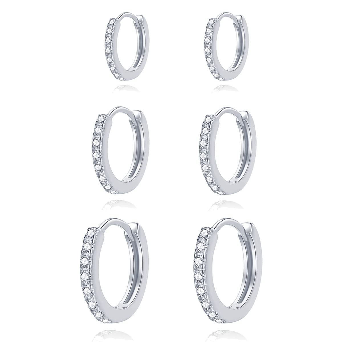 3 Pairs Small Huggie Hoop Earrings for Women | 14K Gold Cartilage Earrings | Hypoallergenic Tiny Hoop Earrings Set 6mm/8mm/10mm | Perfect for Daily Wear, Gifts & Minimalist Jewelry Lovers