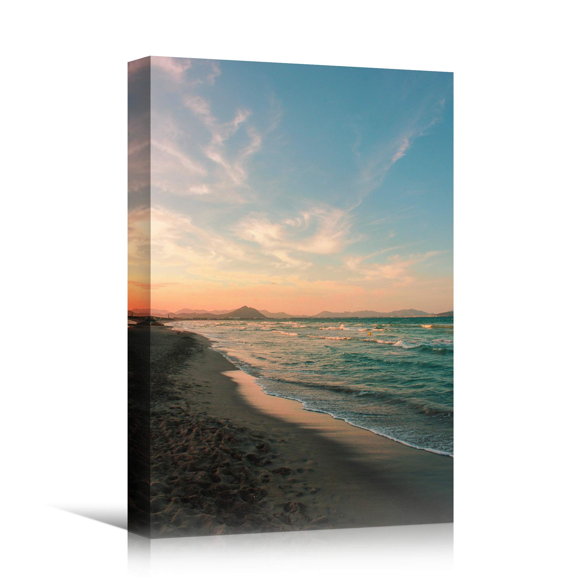SIGNWIN Canvas Wall Art - Seashore View Beach Landscape, Blue Coastal Photography for Relaxation & Calm - 32x48 Inches - Perfect for Living Room, Bedroom & Office Decor