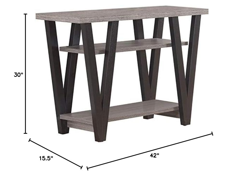 Home Square 2-Piece Modern Furniture Set - Console Table & V-Shaped End Table for Living Room, Entryway, or Bedroom Decor