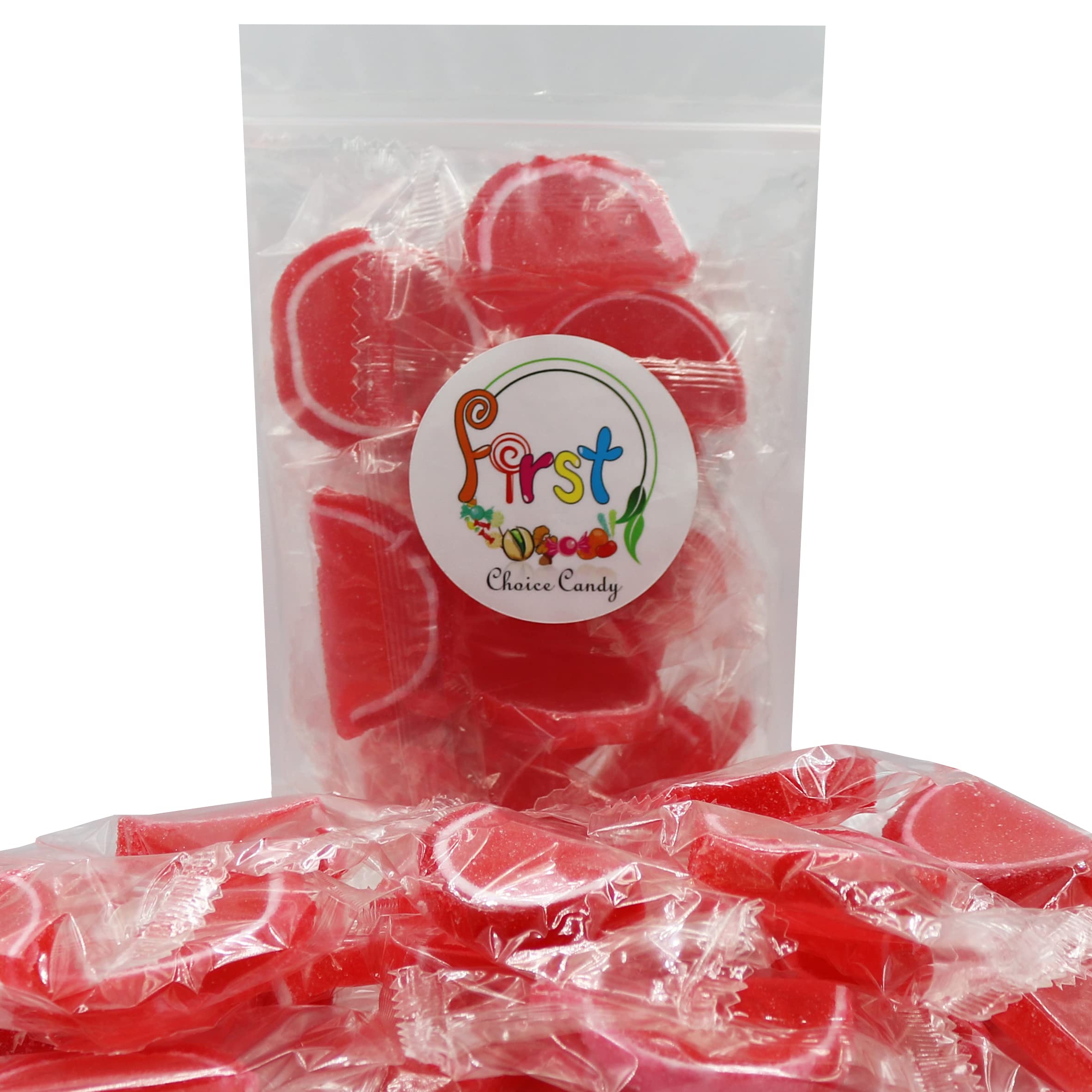 Delicious Jelly Fruit Slices Gummy Candy - Individually Wrapped Red Cherry Flavor, 2 Pound Bulk Bag - Perfect for Parties, Snacking & Gift Giving