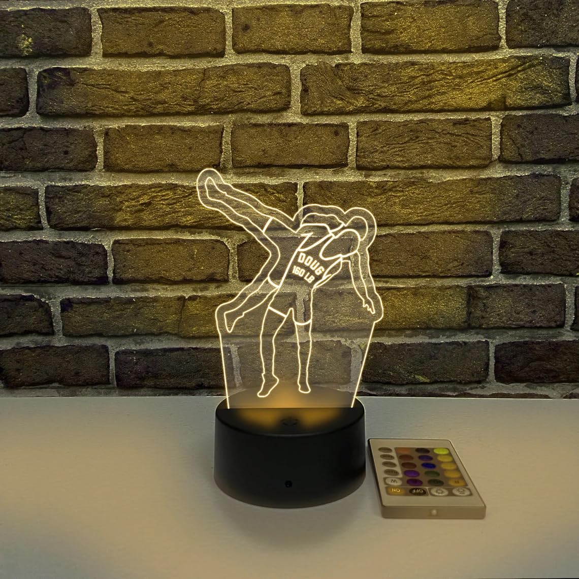 Custom Wrestling Night Light - LED Desk Lamp with Personalized Ornament, Perfect for Bedroom, Office & Wrestling Fan Gift - VWAQ ACR22