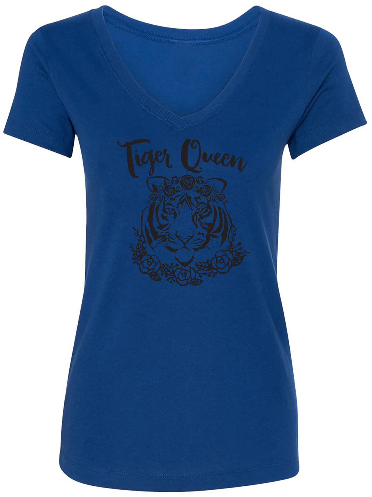 Tiger Queen Women's V-Neck T-Shirt - Soft Cotton Casual Tee for Everyday Wear | Perfect for Work, Weekend & Street Style
