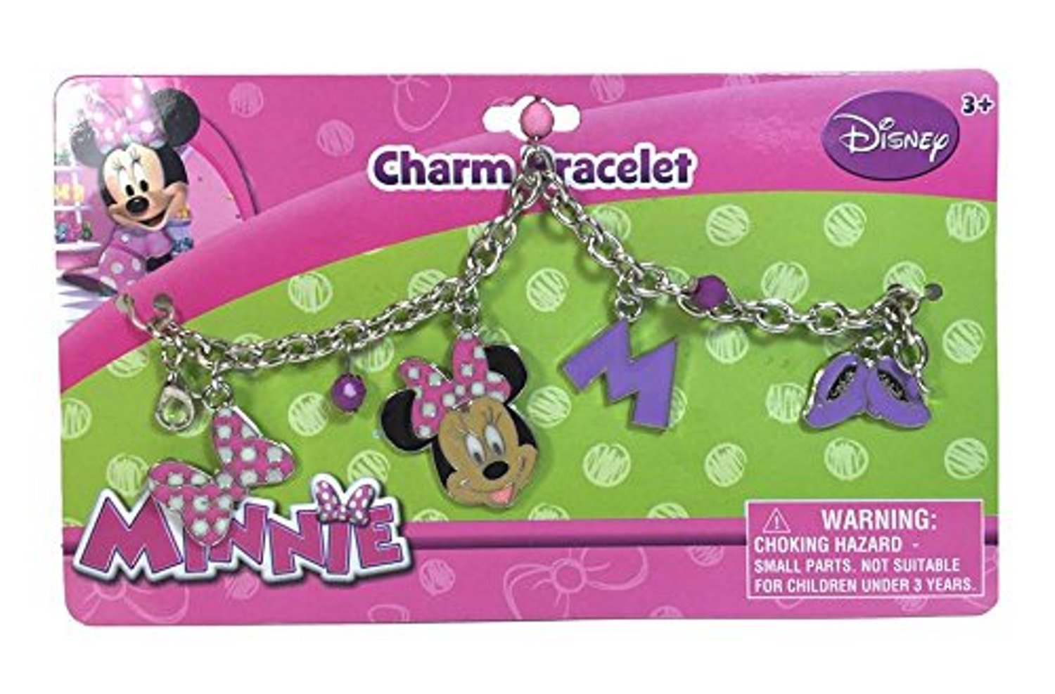 Minnie Mouse Charm Bracelet for Women & Girls - Cute Disney Jewelry Gift for Birthday, Christmas & Everyday Wear - Perfect for Disney Fans & Fashion Accessories