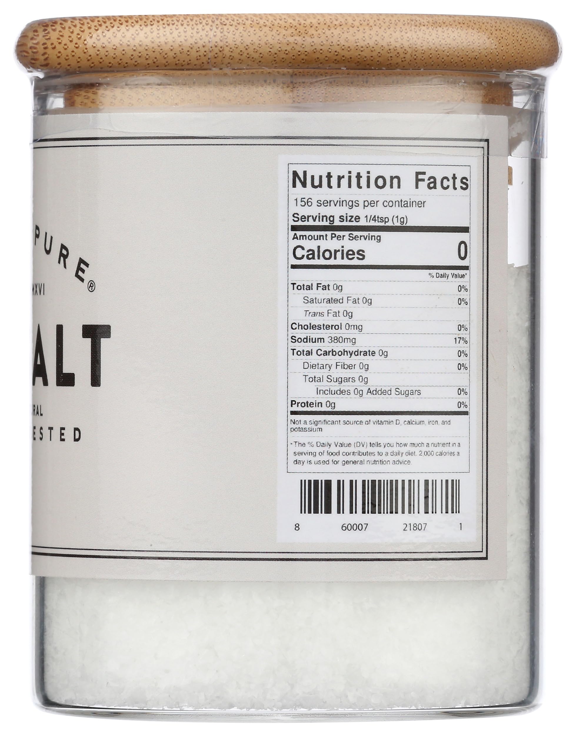 Florida Pure Natural Unrefined Sea Salt - Hand-Harvested Flaky Sea Salt with 80+ Minerals, Non-Iodized & Additive-Free for Baking, Cooking & Seasoning | Perfect for Gourmet Dishes, Steak Seasoning & Homemade Bread (4 oz Glass Jar)