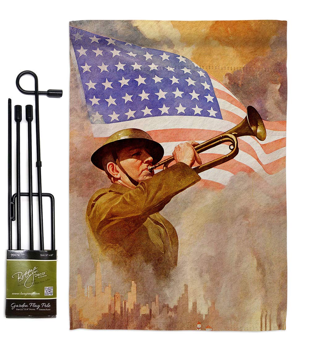 USA Military Garden Flag Set - Double-Sided Army Veterans Gift for Yard Decor