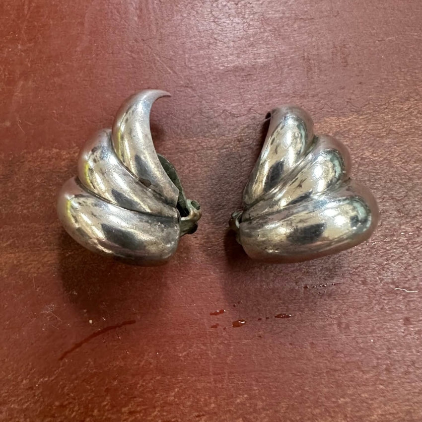 Vintage Mexican Sterling Silver Clip Earrings for Women – Handmade Dangle Hoop Earrings – Perfect for Parties, Weddings & Special Occasions