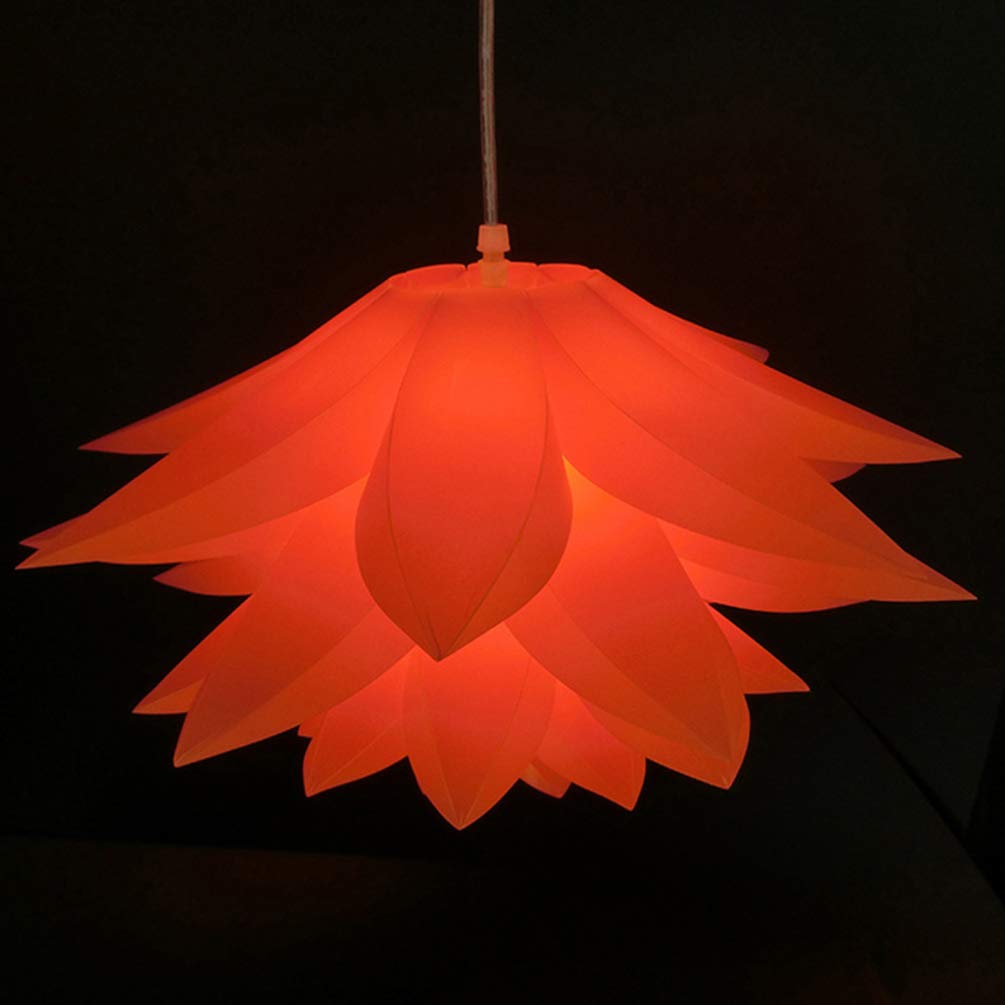 ARTIBETTER Orange Puzzle Pendant Lamp Shade - DIY Jigsaw Lotus Flower Plastic Lampshade Kit for Ceiling & Floor Lights - Perfect for Bedroom, Living Room, and Home Decor