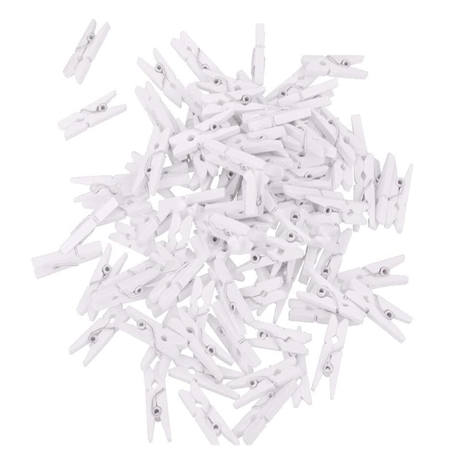 A+TTXH+L 50pcs Mini Wooden Clothespins - 25mm Natural Wood Clips for Hanging Photos, DIY Crafts, Home Decor & Laundry (White) - Perfect for Scrapbooking, Baby Clothes Drying & Creative Projects