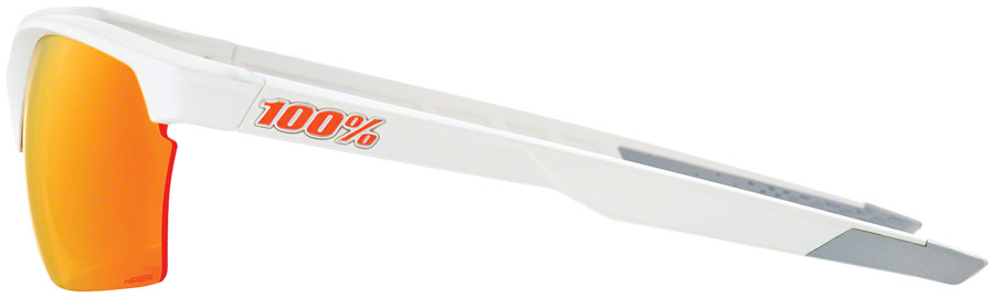 100% Sportcoupe Sunglasses - Soft Tact White Frame with HiPER Red Multilayer Mirror Lens | Polarized UV Protection for Running, Cycling & Outdoor Sports