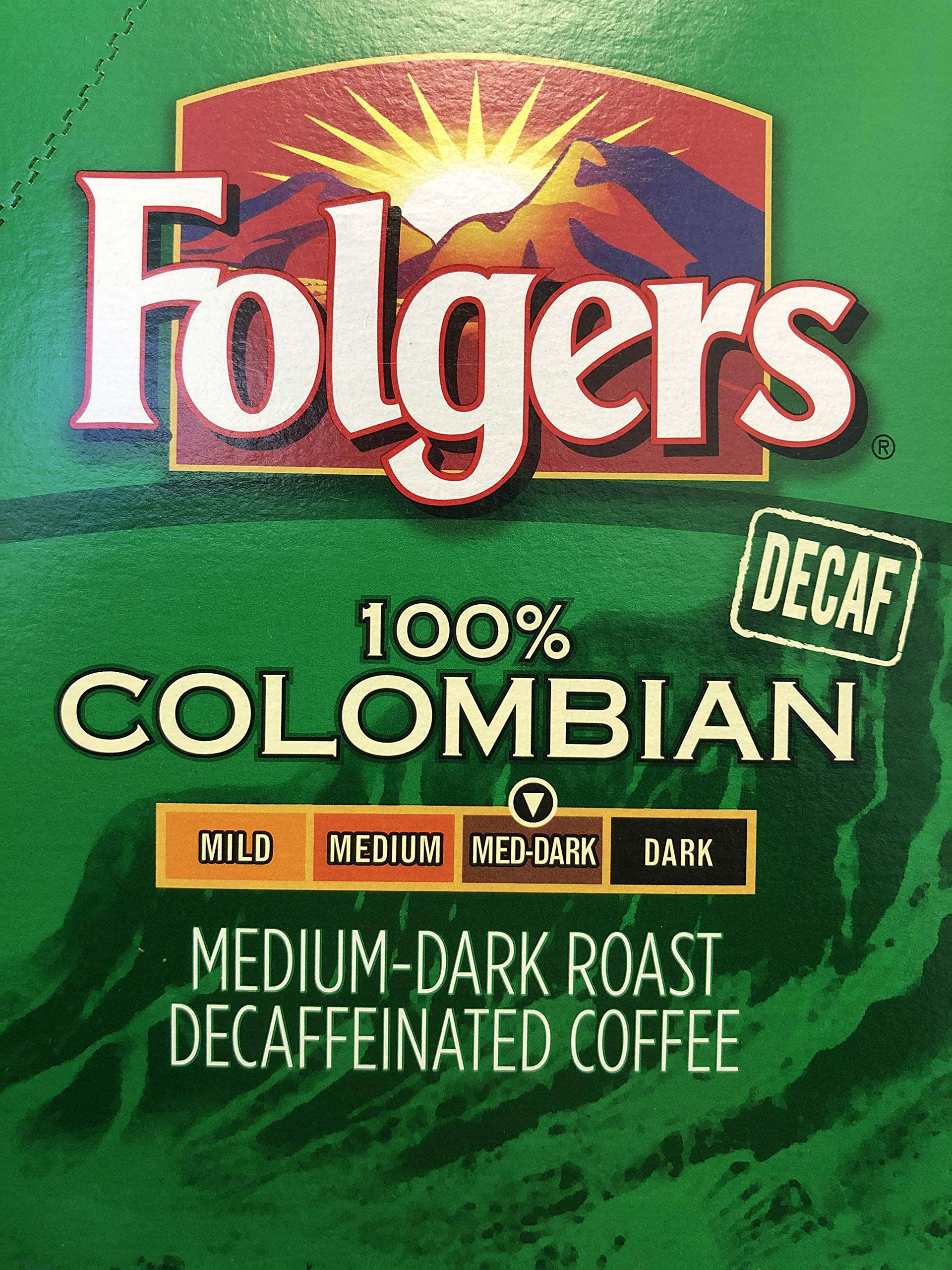 Folgers 100% Colombian Decaffeinated Coffee Pods for Keurig K-Cup Brewers - 96 Count Single Serve K-Cups | Perfect for Home & Office Coffee Makers