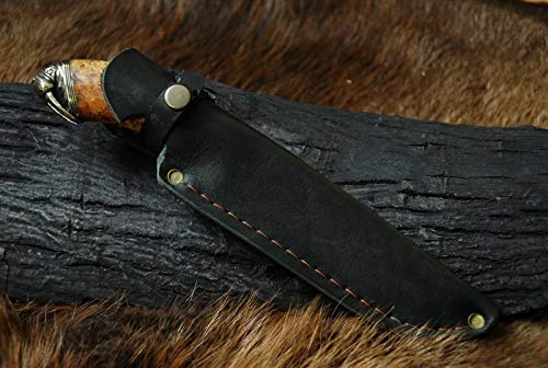 Custom Handmade Stainless Steel Author's Knife with Leather Sheath - Perfect for Hunting, Camping & Kitchen Use | Durable Walrus Design for Outdoor Enthusiasts