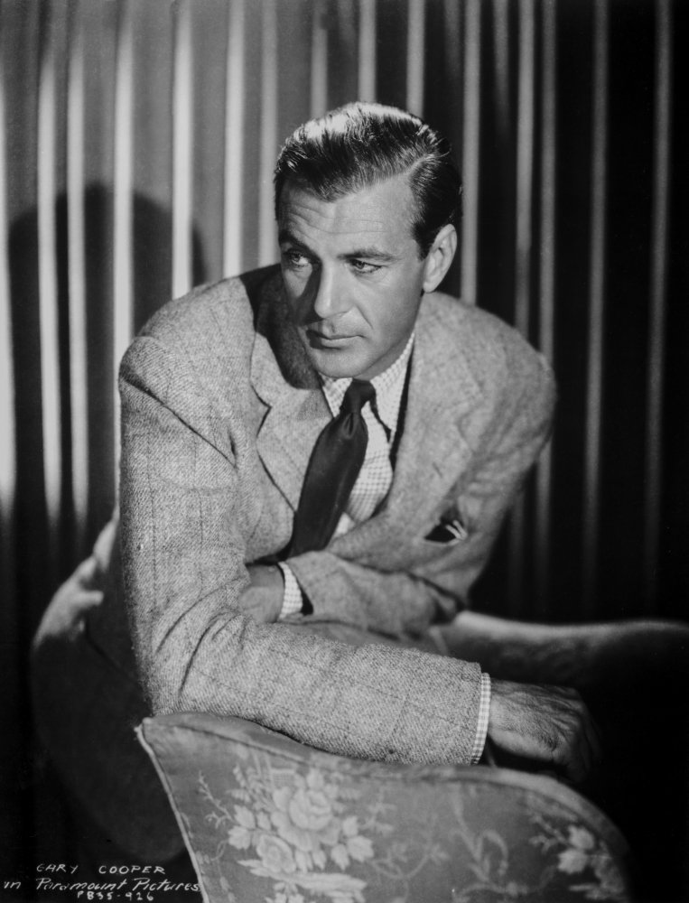 Gary Cooper Leaning on Table Vintage Photo Print - 24x30 Inches - Classic Hollywood Wall Art for Home, Office & Theater Decor
