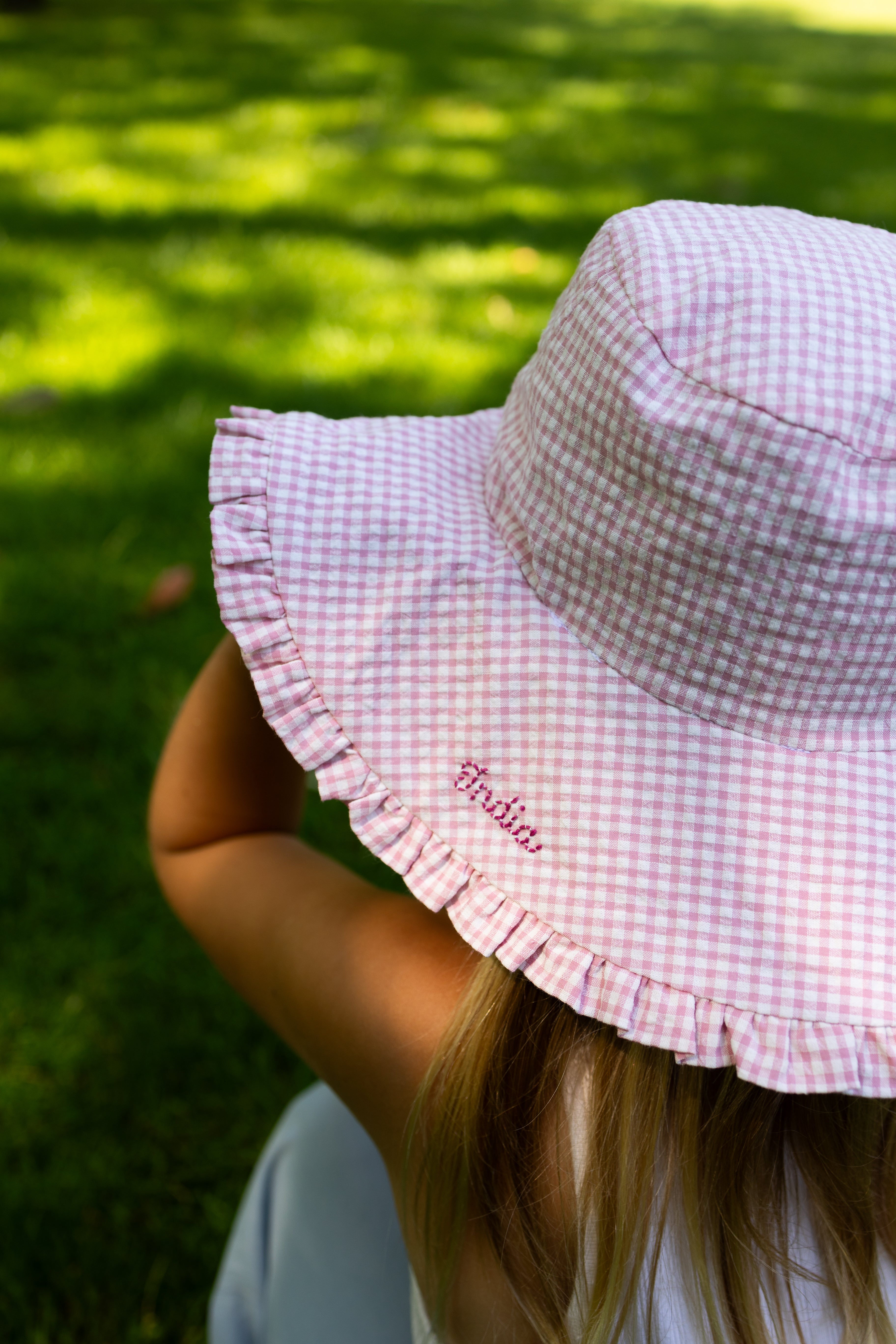 Stylish Summer Hat for Women - Vichy Pink Wide Brim Sun Hat for Beach, Outdoor & Travel Protection
