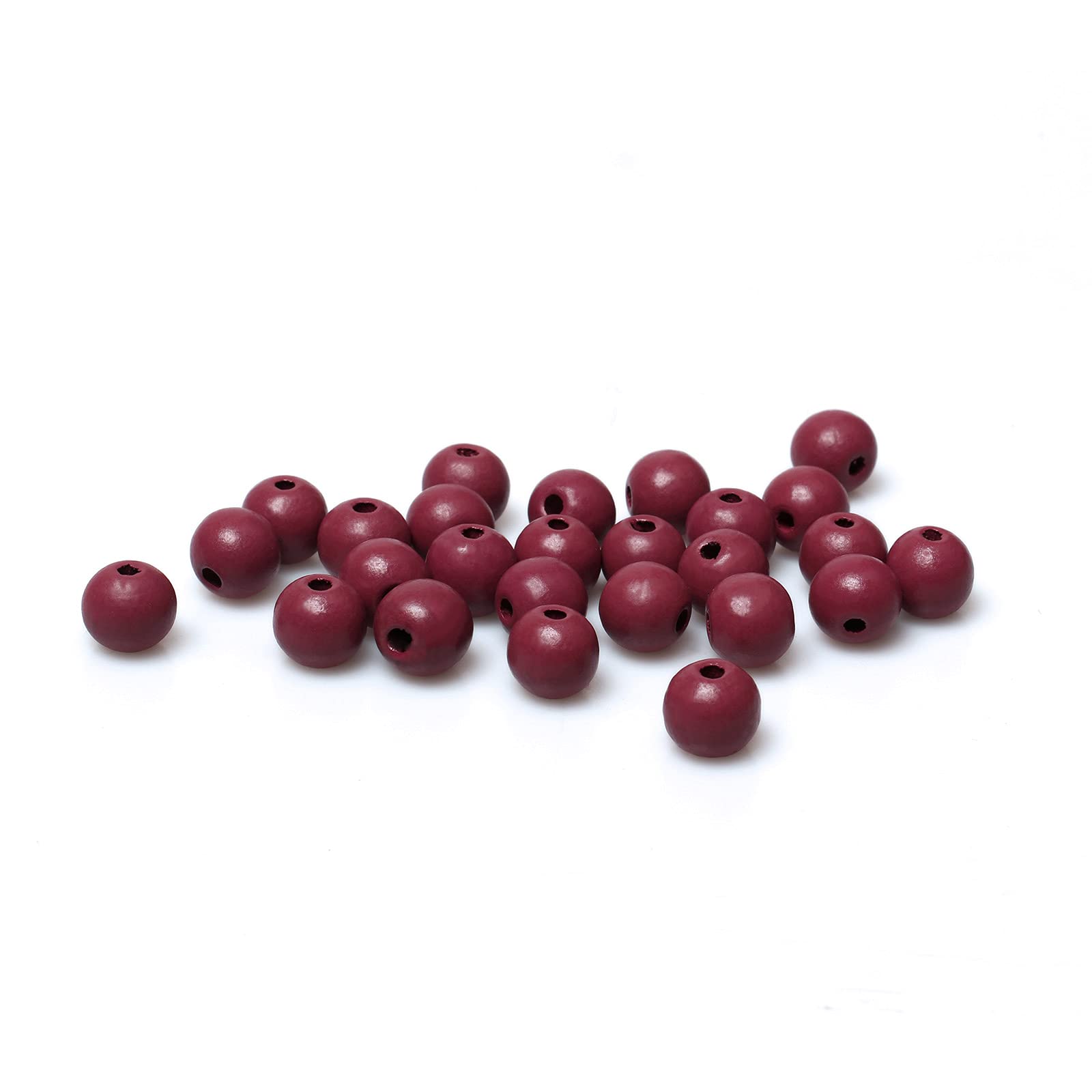 12mm Dark Red Wood Beads with 3mm Hole - 300pcs Round Natural Wooden Loose Beads for DIY Jewelry Making, Farmhouse Garland, Home Decor Crafts - Perfect for Necklaces, Bracelets, Wedding Decor & Boho Crafts