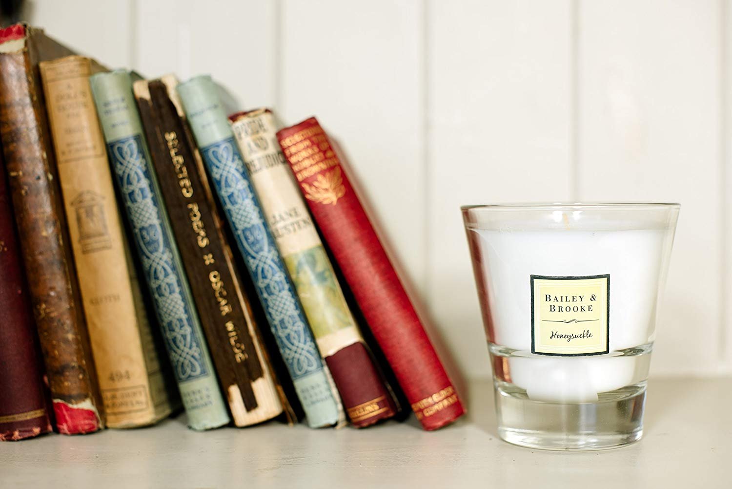Bailey & Brooke Honeysuckle Scented Glass Tumbler Candle - Home Decor, Relaxation Gift, Aromatherapy for Bedroom & Living Room