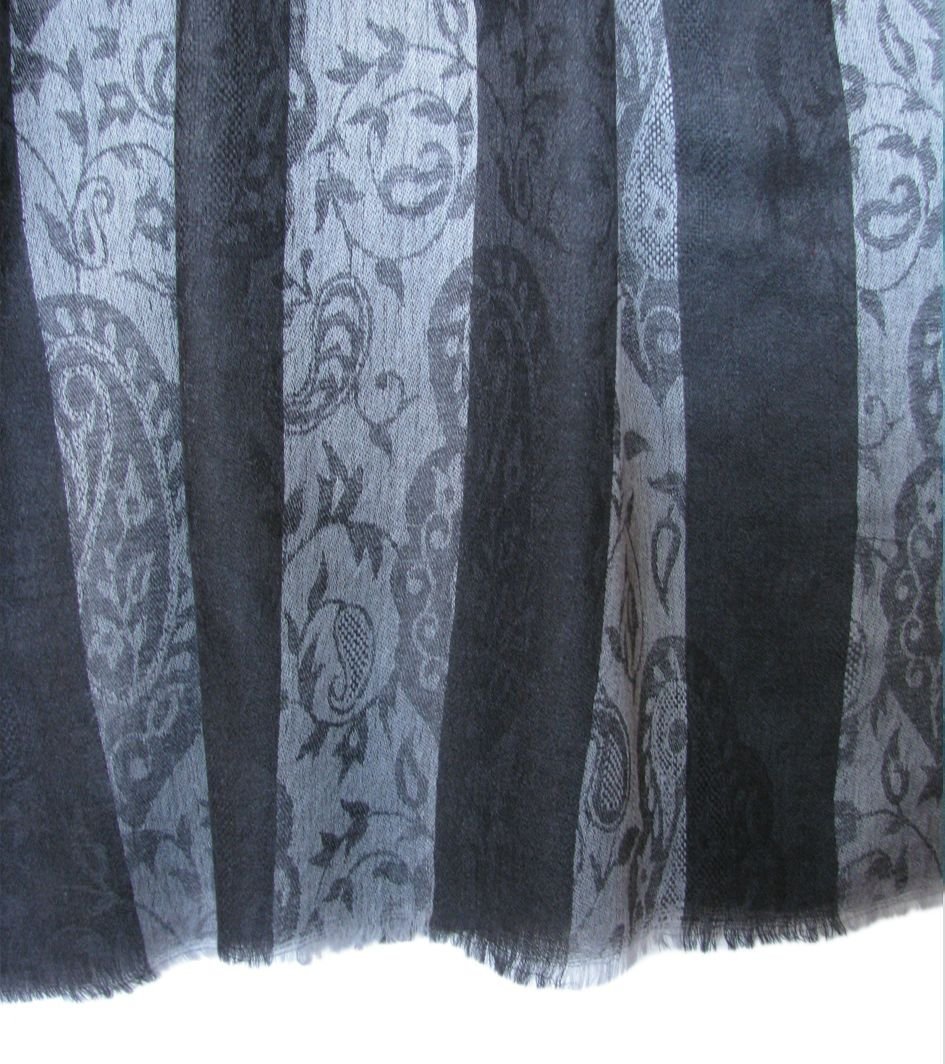 Luxury 100% Pure Cashmere Pashmina Scarf - Soft Winter Shawl Wrap with Elegant Paisley Stripes Pattern for Women | Perfect for Office, Travel & Special Occasions