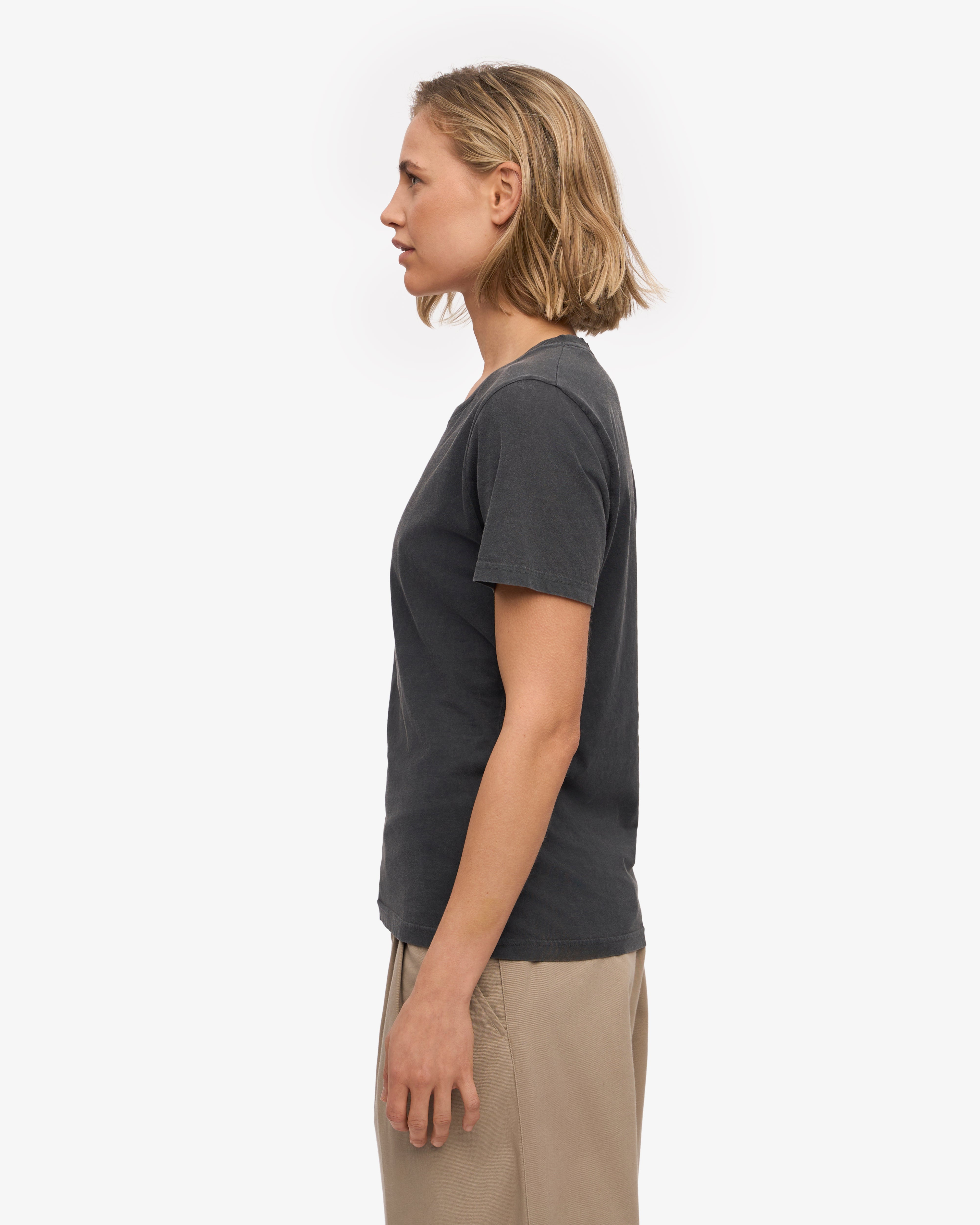 Women's Lightweight Organic Cotton T-Shirt - Faded Black | Soft & Breathable for Casual Wear & Everyday Comfort