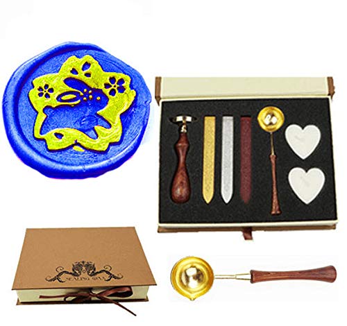 Wooden Sakura Rabbit Wax Seal Stamp Kit - Perfect for Wedding Invitations & Love Letters