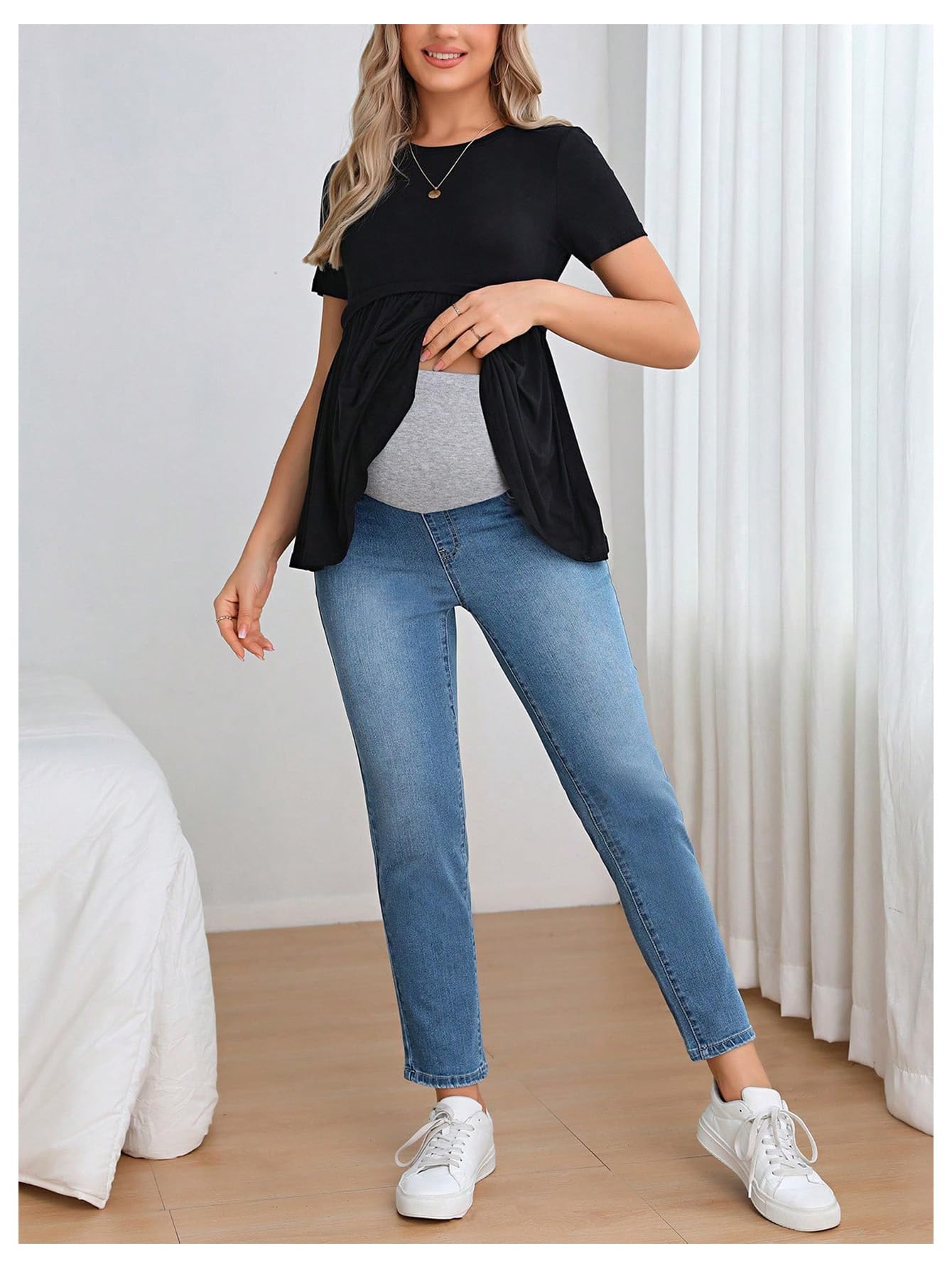 Best Maternity Jeans for Women - High Waisted Over Belly Pregnancy Denim Pants - Comfortable Stretch Jeans for Expecting Moms - Perfect for Work, Casual Wear & Everyday Comfort
