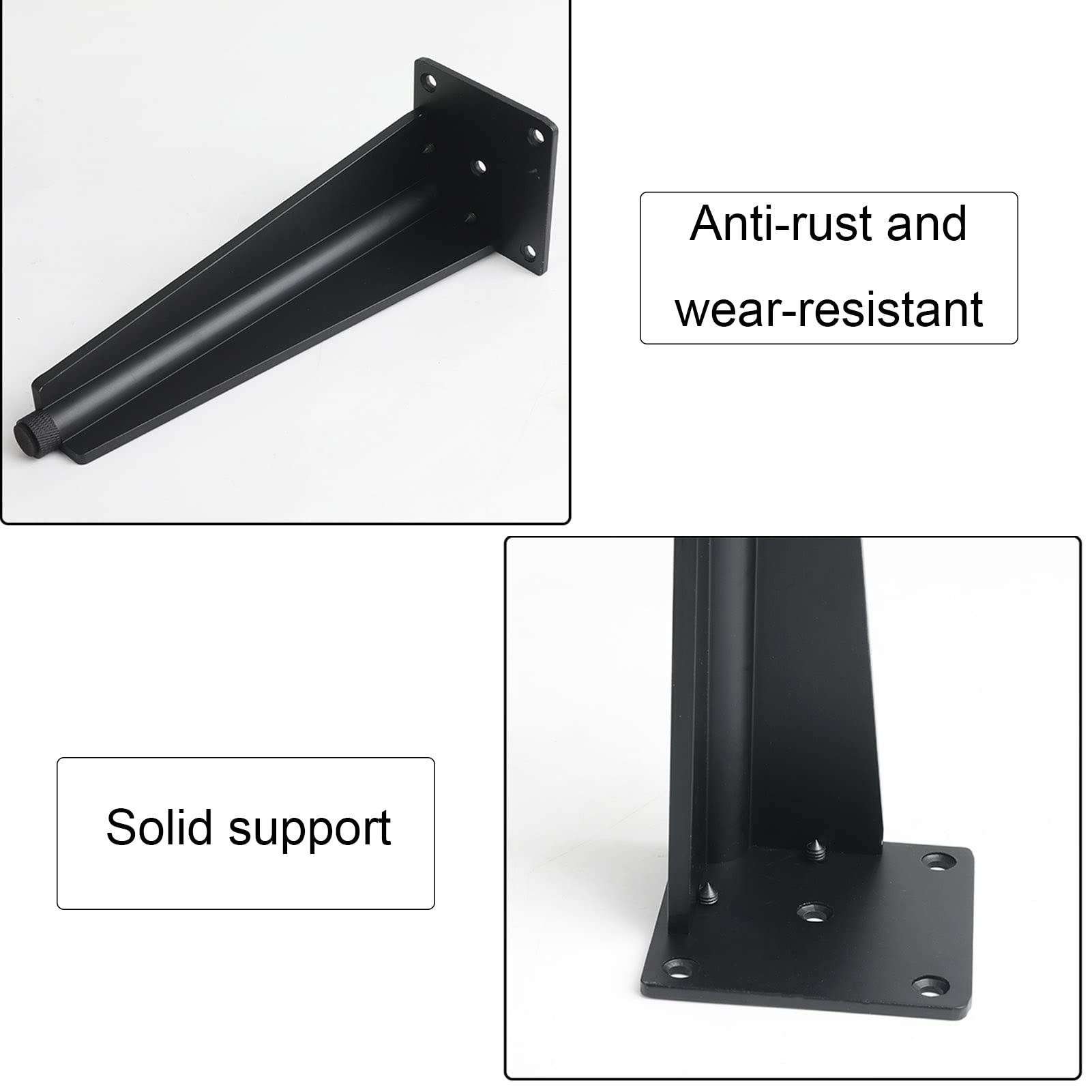 4 Pack Black Aluminum Alloy Triangle Furniture Legs - 10 Inch Heavy Duty Cabinet Feet for Kitchen, Bathroom, TV Stand & Coffee Table - Durable Support for Home & Office Furniture - Perfect for Modern Furniture Upgrade & DIY Projects - Ideal for Kitchen Island, Bookshelves & Bedside Tables - Great for Home Renovation & Stylish Interior Design (Use for Furniture Repair, DIY Makeovers & Space-Saving Solutions)