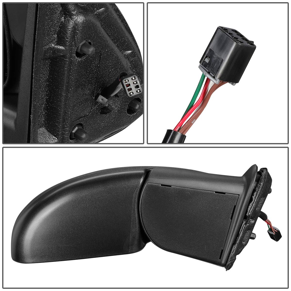 Auto Dynasty GM1321250 Passenger Side Mirror - Manual Folding, Power Adjustment & Heated Glass for 2003-2007 Chevy Avalanche & Silverado | Textured Black | Replacement for Damaged Mirrors | Perfect for Winter Driving & Parking in Tight Spaces