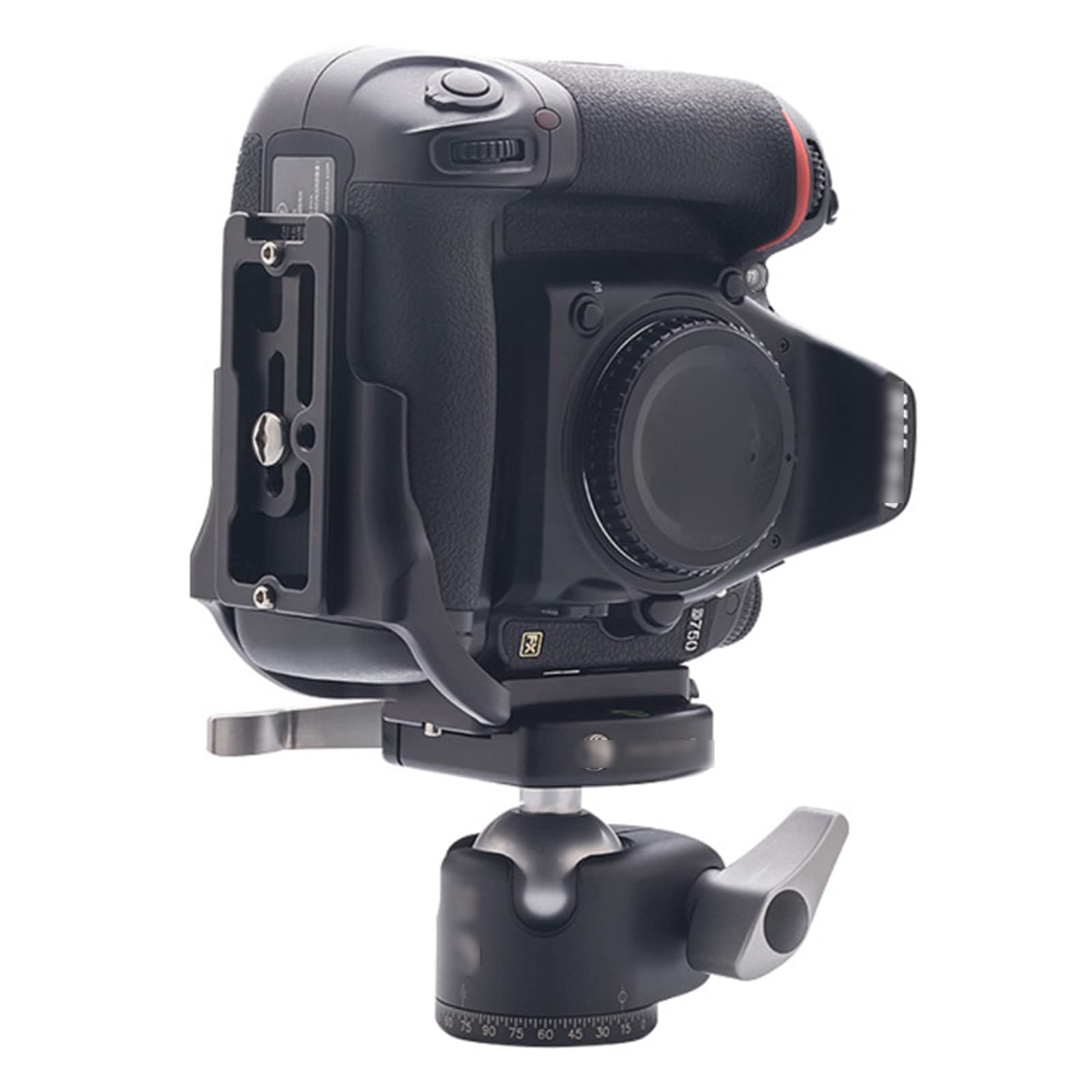 Quick Release L Plate Bracket for Nikon D750 - Aviation Aluminum Camera Accessory with Tripod Head - Perfect for Landscape, Portrait & Studio Photography