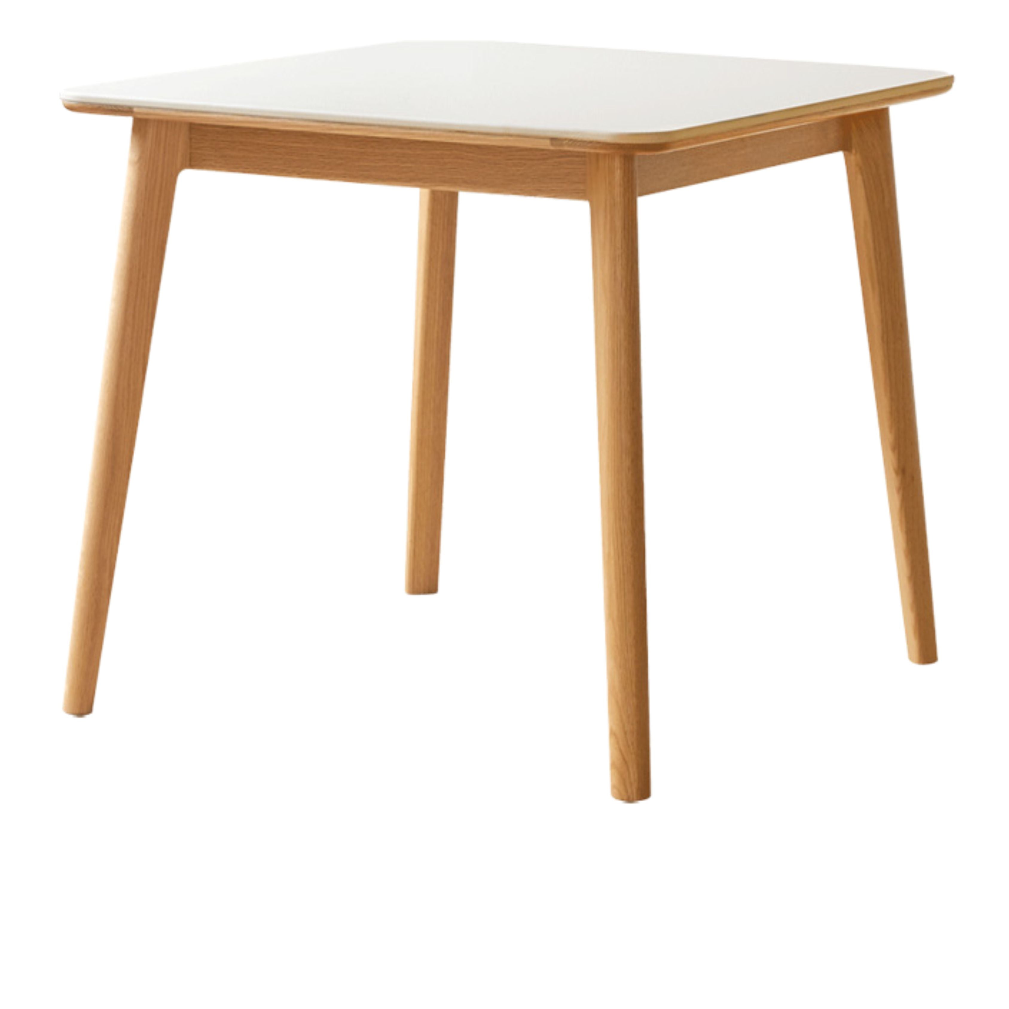 Solid Oak Wood Slanted Leg Square Dining Table - Modern Farmhouse Style for Kitchen, Dining Room & Small Spaces
