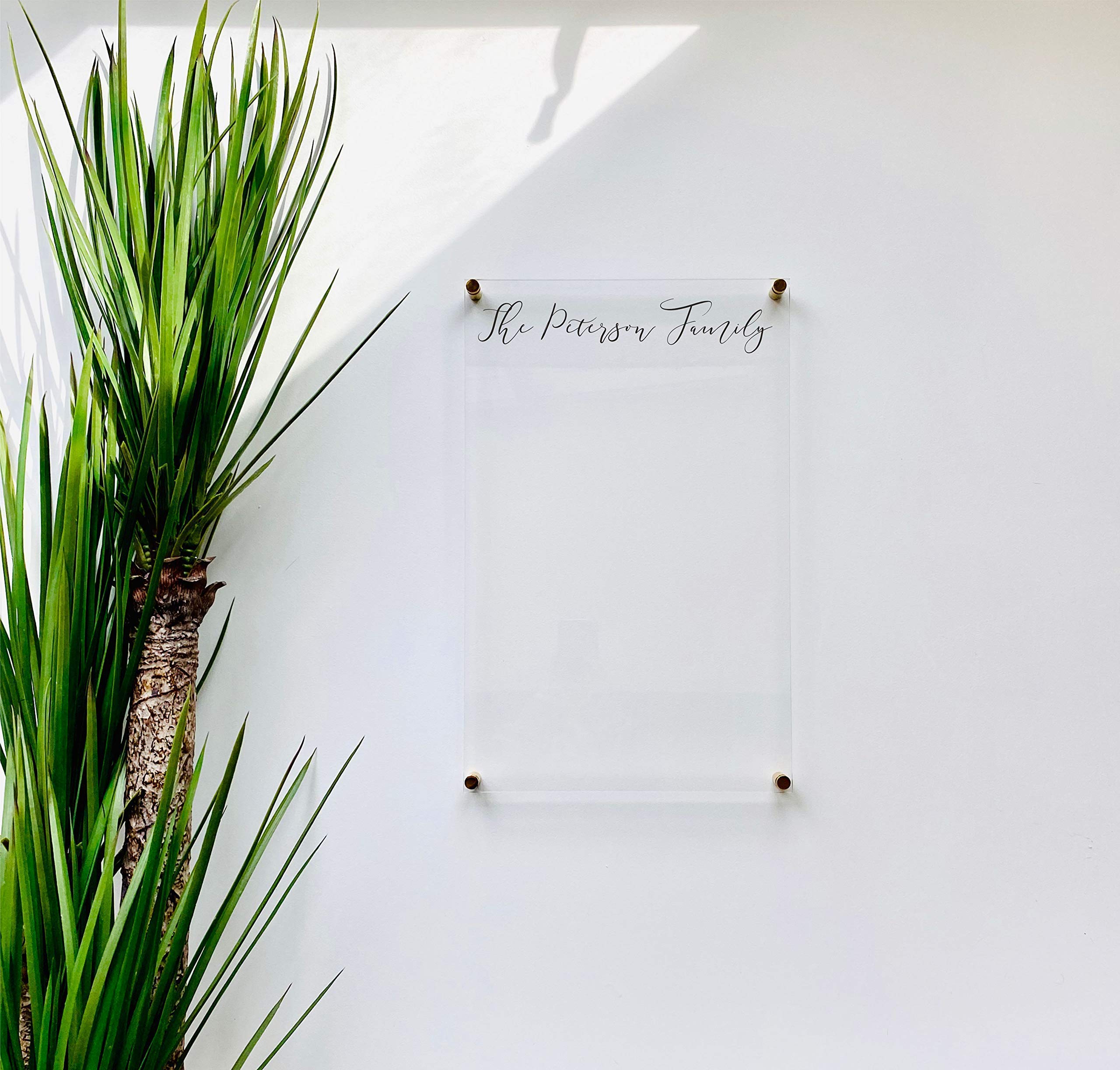 Large Clear Acrylic Dry Erase Board - Wall Mounted Whiteboard Calendar for Office, Home & School | Perfect for Family Organization, ADHD Tools, Kids & Adults | Weekly/Monthly Planning, Memo Board, Message Center
