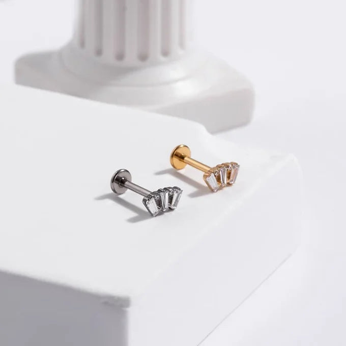 16G Titanium Cartilage Lip Stud Piercing Jewelry - Hypoallergenic Push Pin Earrings for Tragus, Helix, or Nose Piercing - Perfect for Everyday Wear or Special Occasions