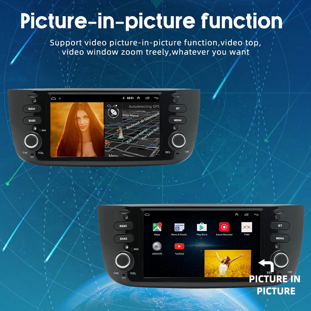 BOOMBOOST 7 Inch 2 Din Android Car Stereo with Wireless Android Auto - Touch Screen Car Player, GPS, Mirror Link, WiFi, Bluetooth, FM - Compatible with Fiat Punto + 12 LED Backup Camera - Perfect for Hands-Free Navigation & Music Streaming
