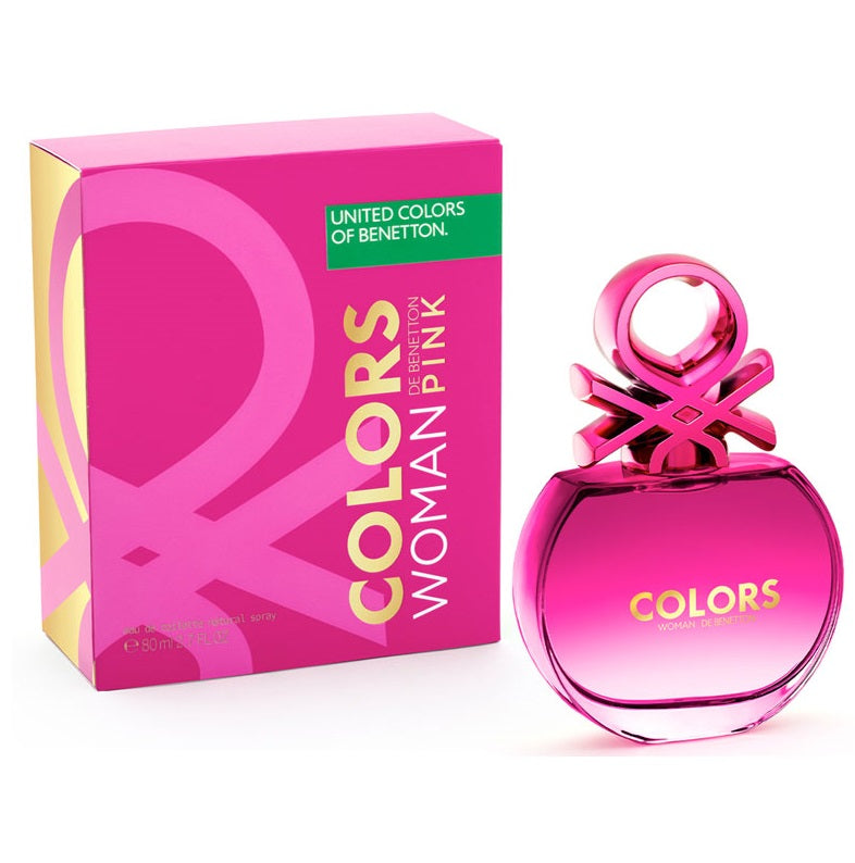 Benetton Colors Pink 80ML Eau de Toilette Spray for Women - Floral Fragrance for Daytime Wear & Special Occasions