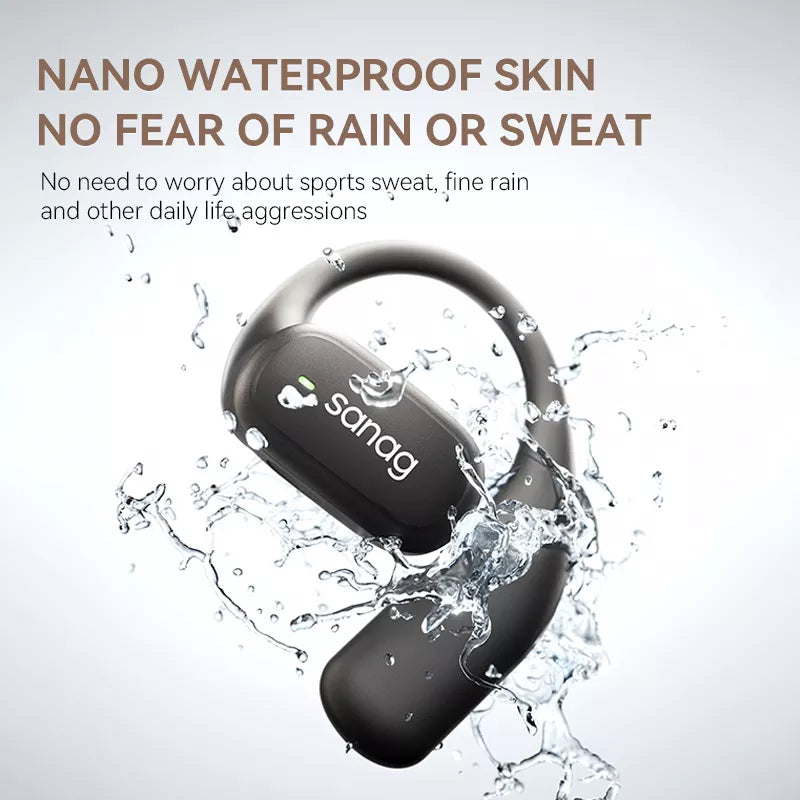 Sanag Z77S Pro Wireless Bluetooth Headphones with Ear Hook - Open Ear Air Conduction Sport Headset for Running, Cycling, Workout & Outdoor Activities