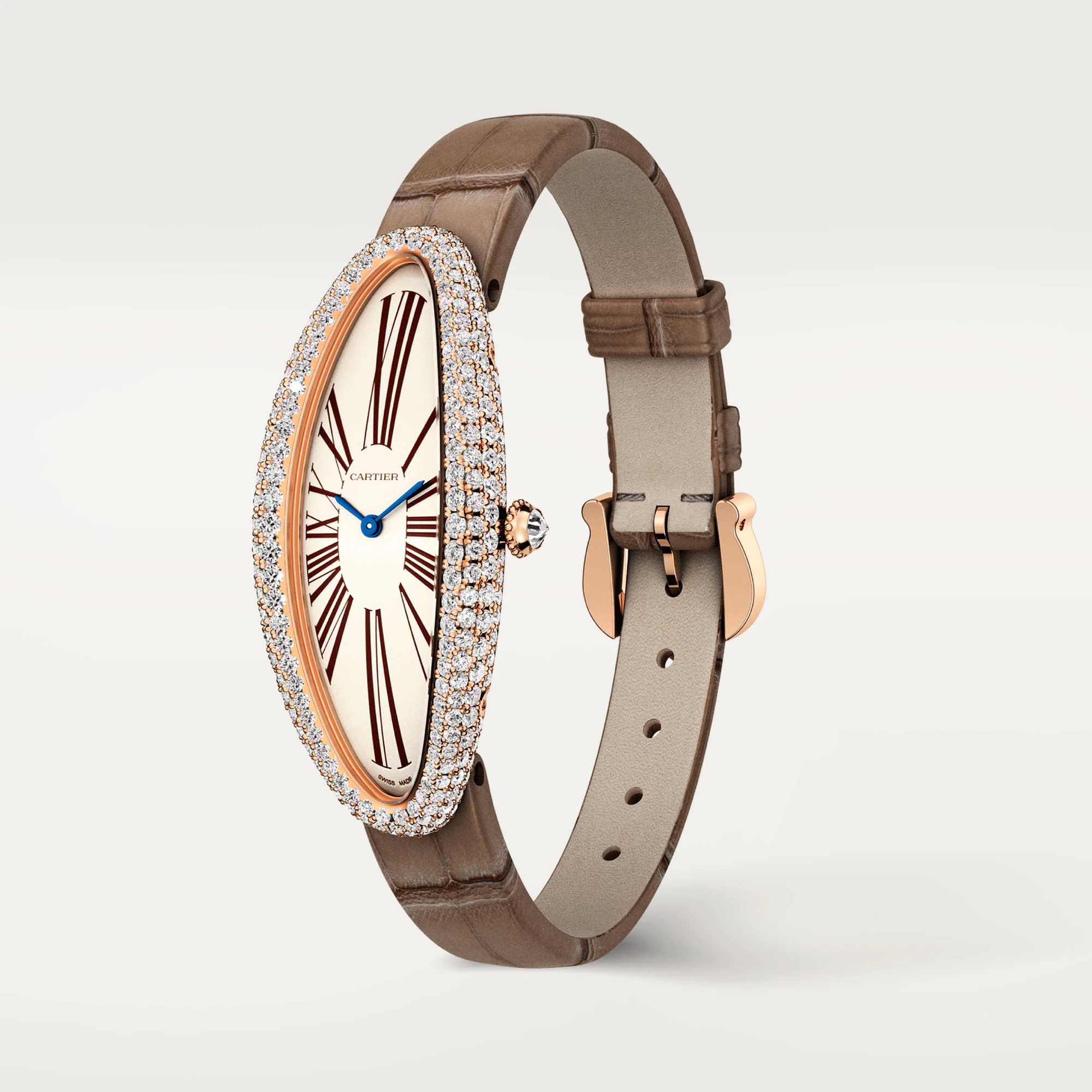 Cartier Baignoire 18K Rose Gold Diamond Ladies Watch - Luxury Swiss Timepiece for Women, Elegant Dress Watch for Special Occasions & Formal Events