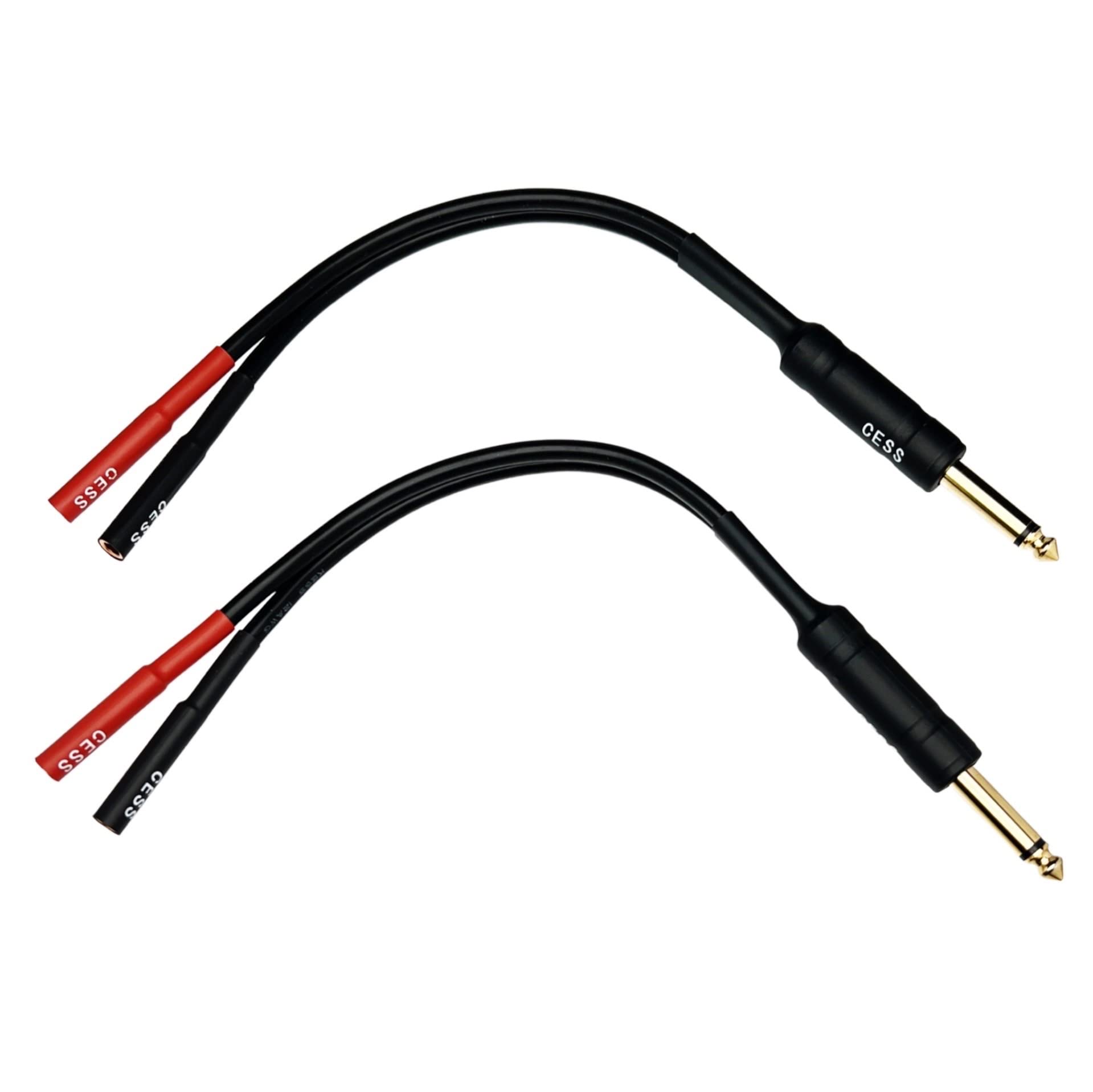 Dual Banana Jack to 6.35mm 1/4 Inch TS Male Plug Adapter Cable - High Quality Speaker Cable Connector for PA Systems, Amplifiers & Audio Equipment