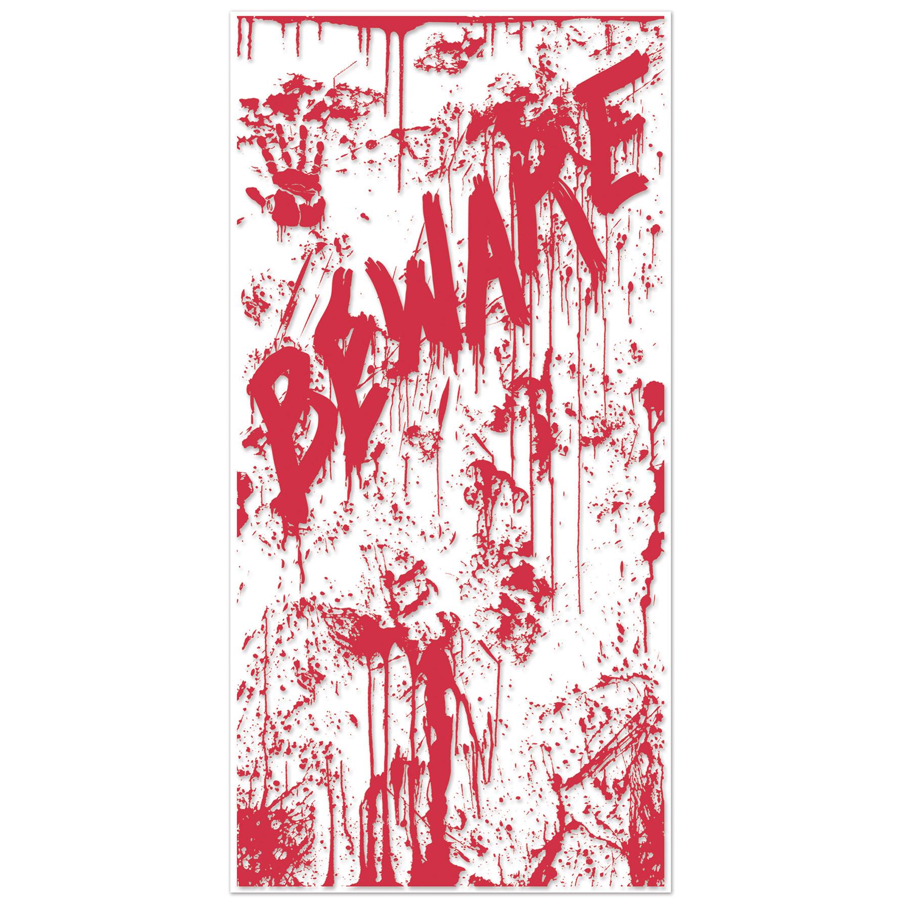 12 Pack Beistle Halloween Bloody Door Cover - Spooky Decor for Haunted House Party, Trick or Treat, Horror Theme Events & Home Decoration