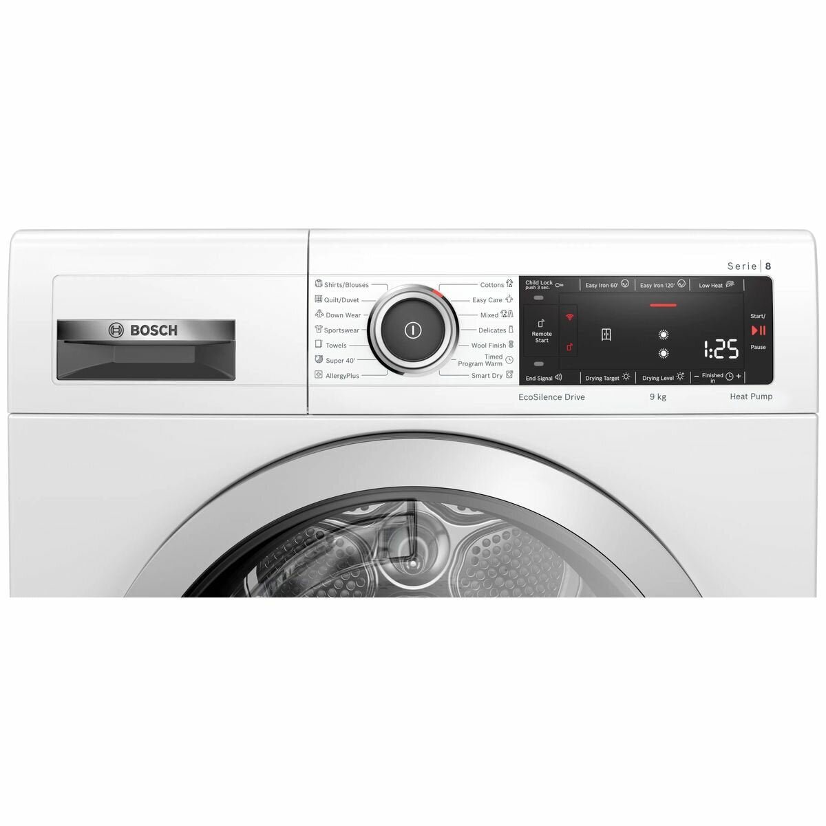 Bosch Series 8 9kg Heat Pump Tumble Dryer with Home Connect WTX88MH0AU - Energy Efficient Laundry Solution for Smart Homes & Large Families