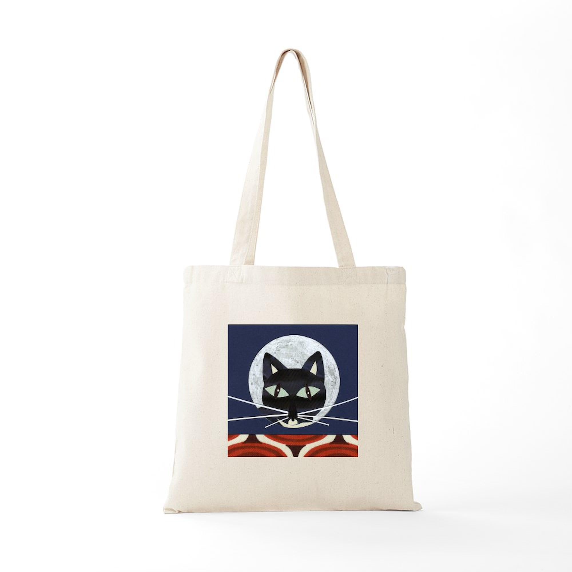 Space Cat Tote Bag - Natural Canvas Reusable Shopping Bag for Groceries, Beach & Everyday Use | Eco-Friendly Cotton Tote