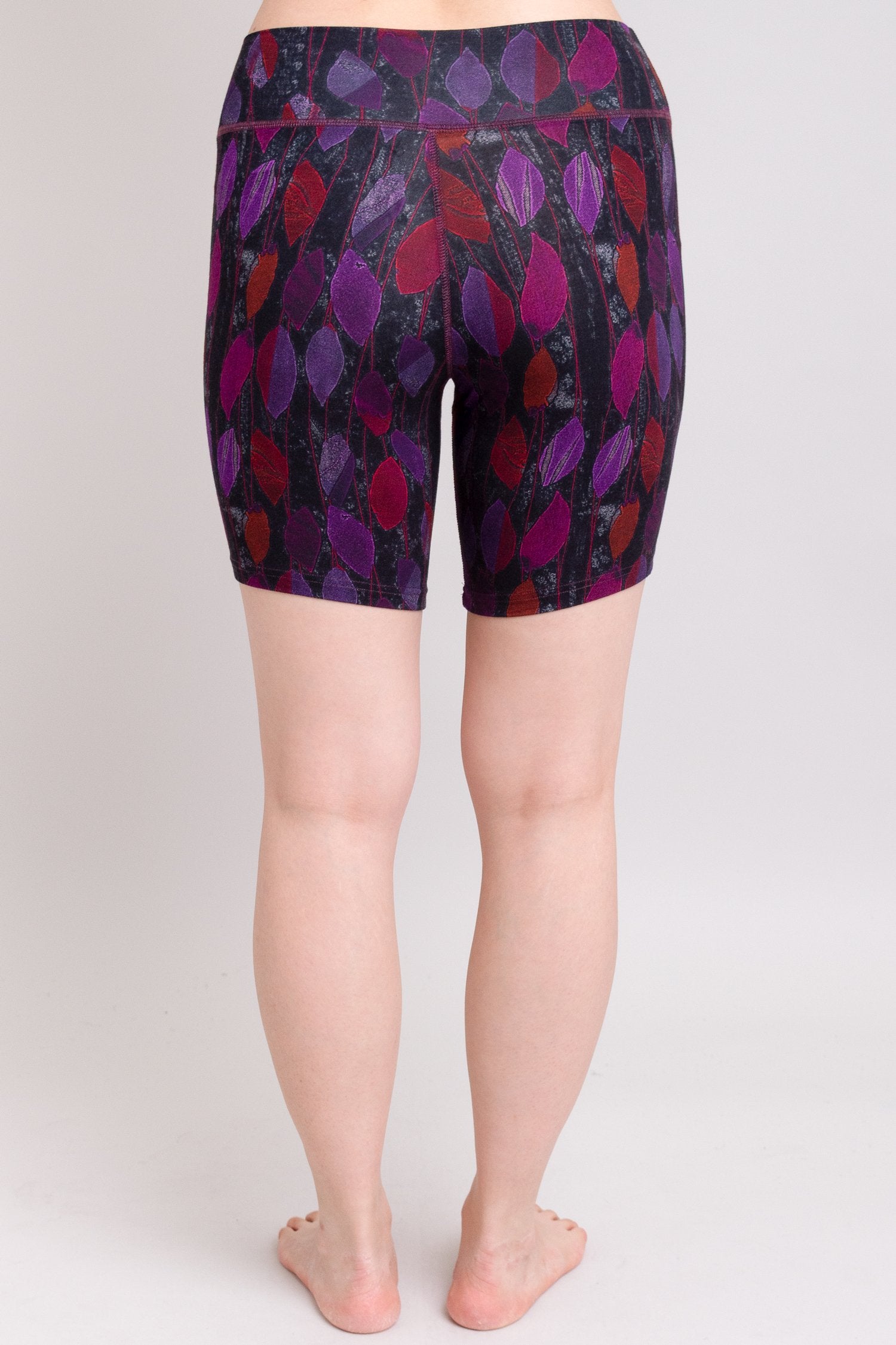 Hallie Women's Shorts - Orchid Leaf Print, Soft Bamboo Fabric - Perfect for Yoga, Running & Summer Outfits