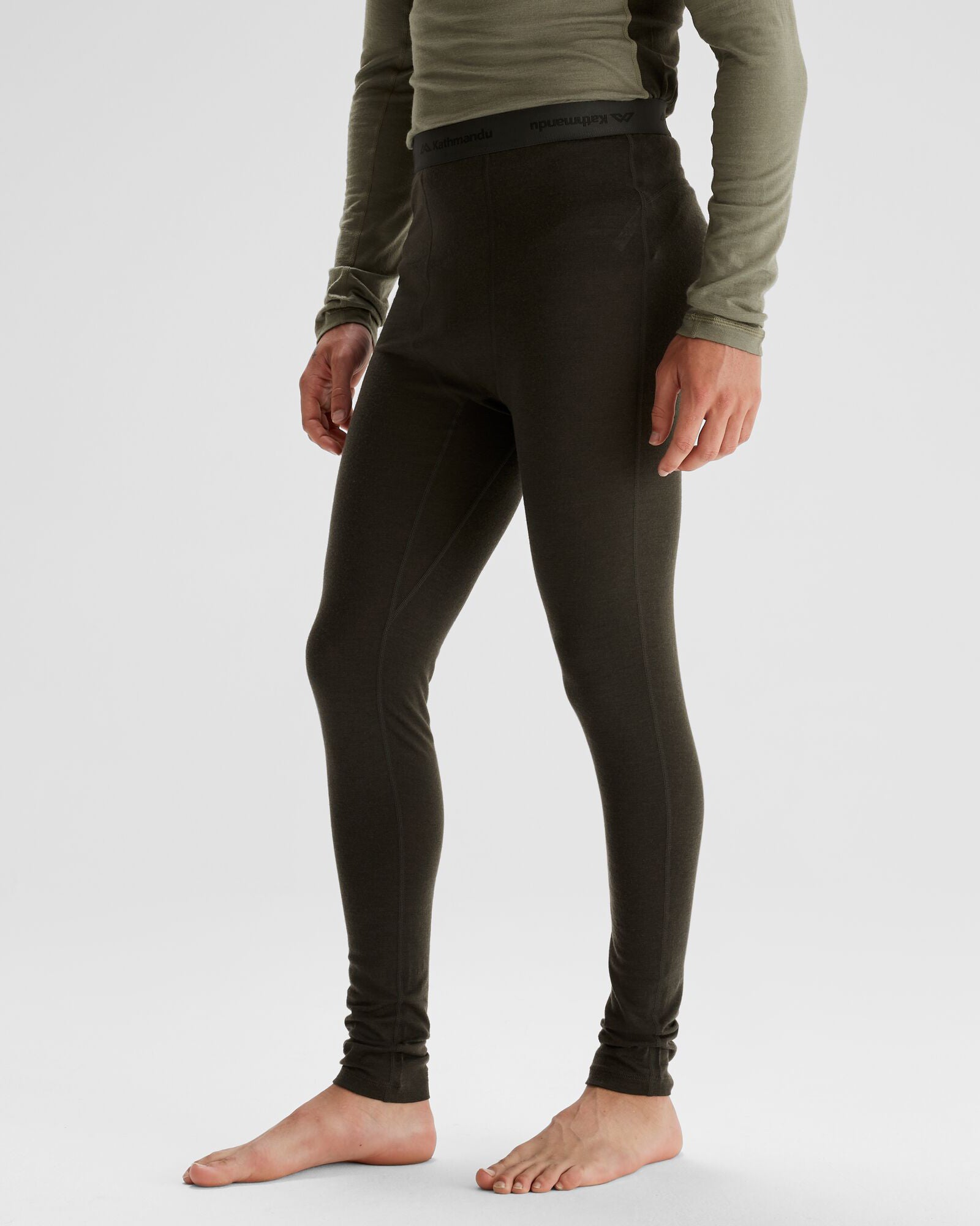 Men's K Merino 125 Baselayer Long Johns - Dark Moss | Premium Merino Wool Thermal Underwear for Cold Weather Hiking, Skiing & Winter Sports