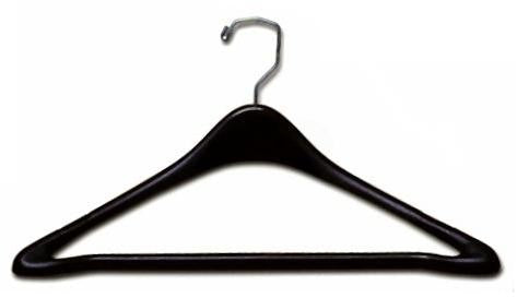 19-Inch Plastic Suit Hanger with Bar - Black | Heavy Duty Closet Organizer for Jackets, Coats & Dresses | Space Saving Wardrobe Storage Solution
