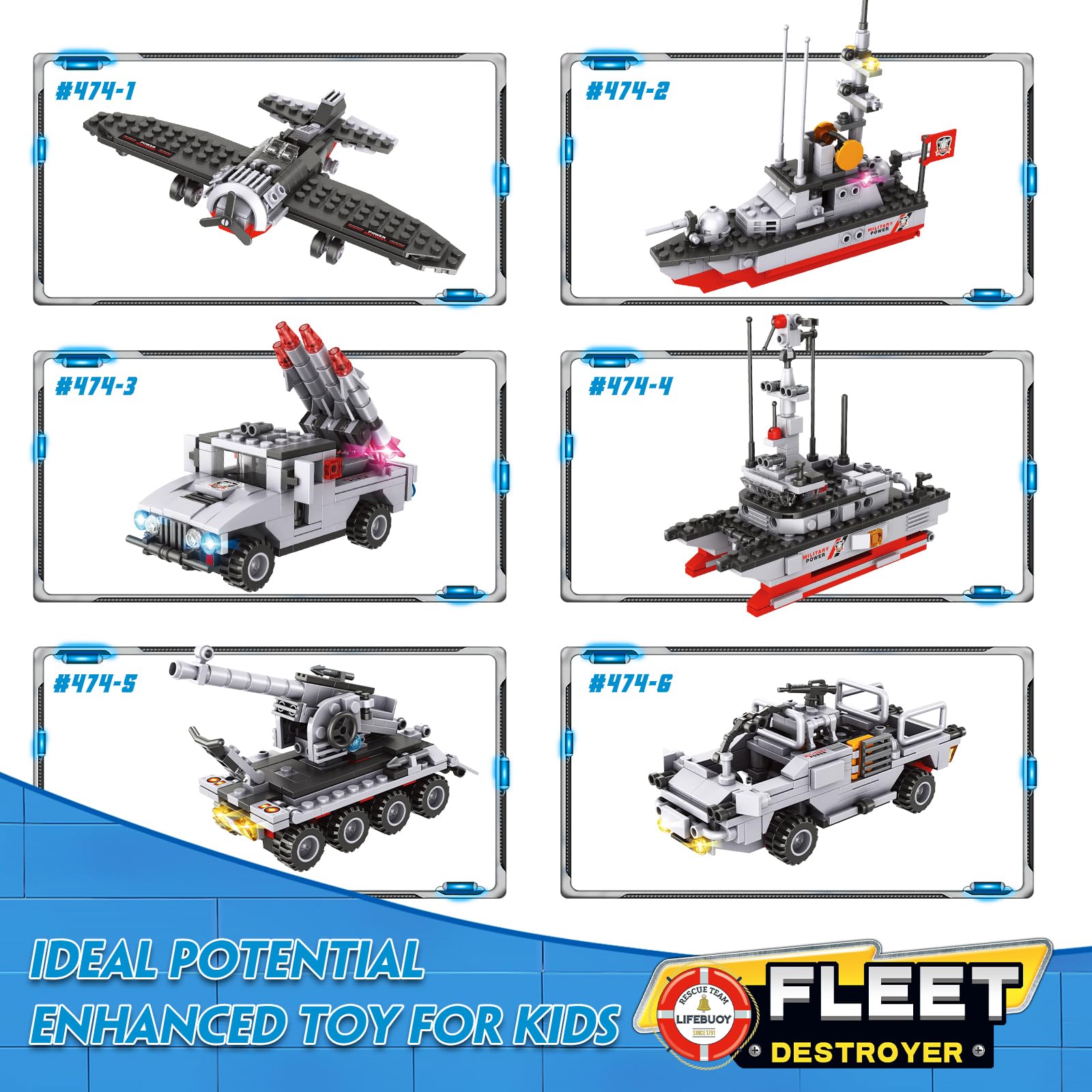 1296-Piece Military Aircraft Carrier Building Blocks Set - Warship Battleship Model Kit with Airplane, Patrol Boat, Army Car & Tank | STEM Educational Toy for Kids Ages 6-12 | Creative Roleplay Gift for Boys & Girls | Perfect for Birthday, Christmas & Navy-Themed Playtime